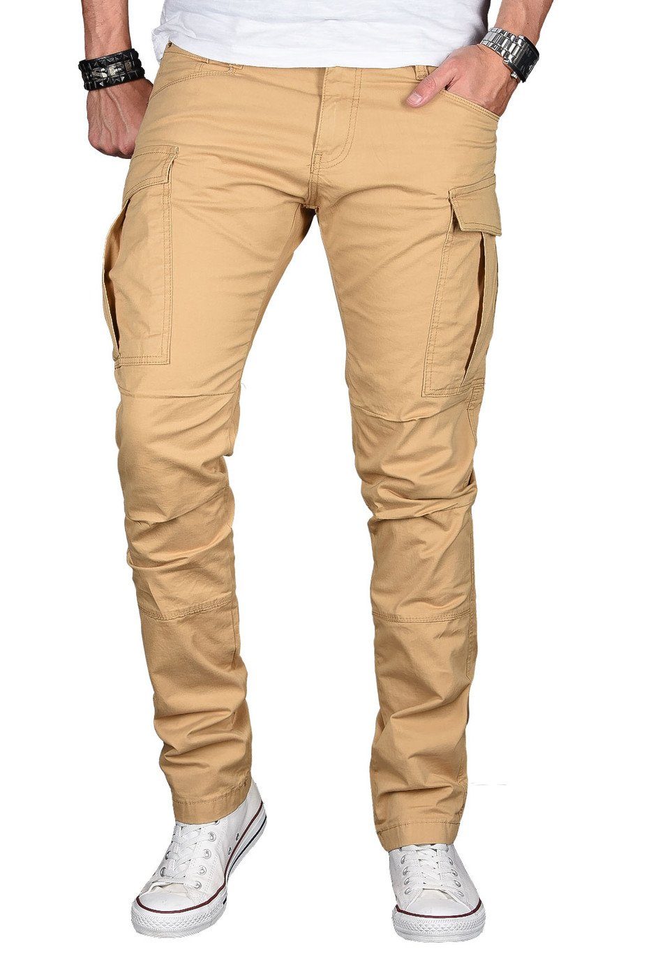 Cargohose Herren Slim Fit – Stretch Hose mit Cargotaschen