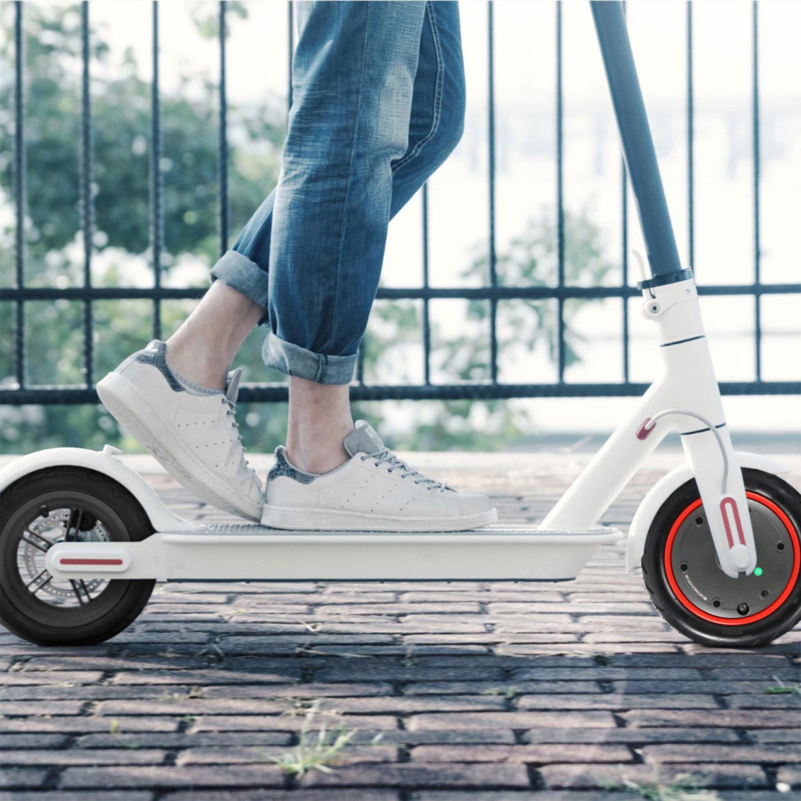 GARRYFIZH E-Scooter-Reifendecke E-Scooter Motor 36V 350W Ersatzrad für Xiaomi M365 Pro Antriebsrad, 8,5 Zoll Luftreifen E-Roller Austauschmotor mit Stoßdämpfung
