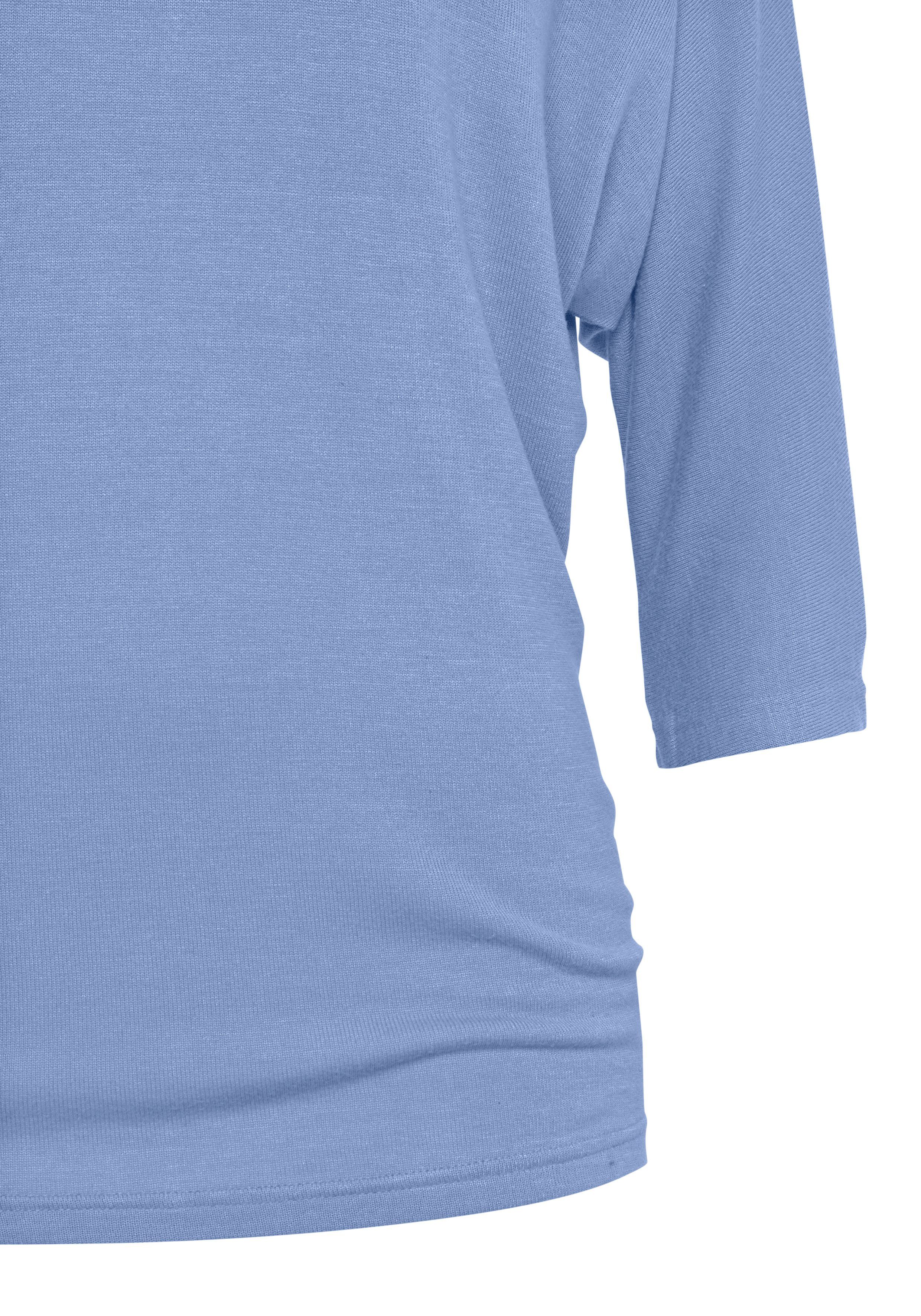 LASCANA 3/4-Arm-Shirt aus elastischem Feinstrick mit Viskose, sommerlich leicht