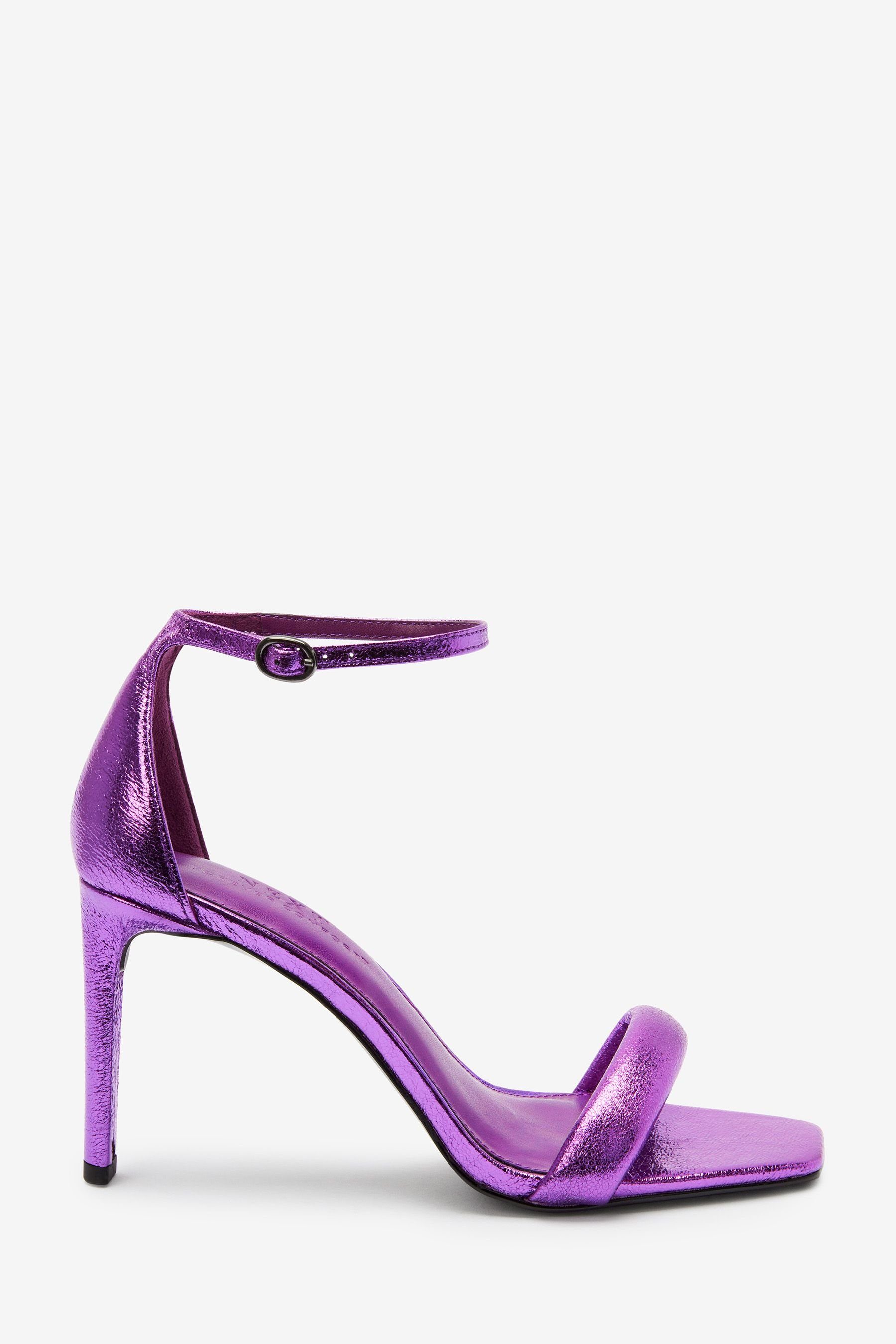Next Forever Comfort® Absatzsandale, eckige Purple Sandalette Zehenpartie (1-tlg)