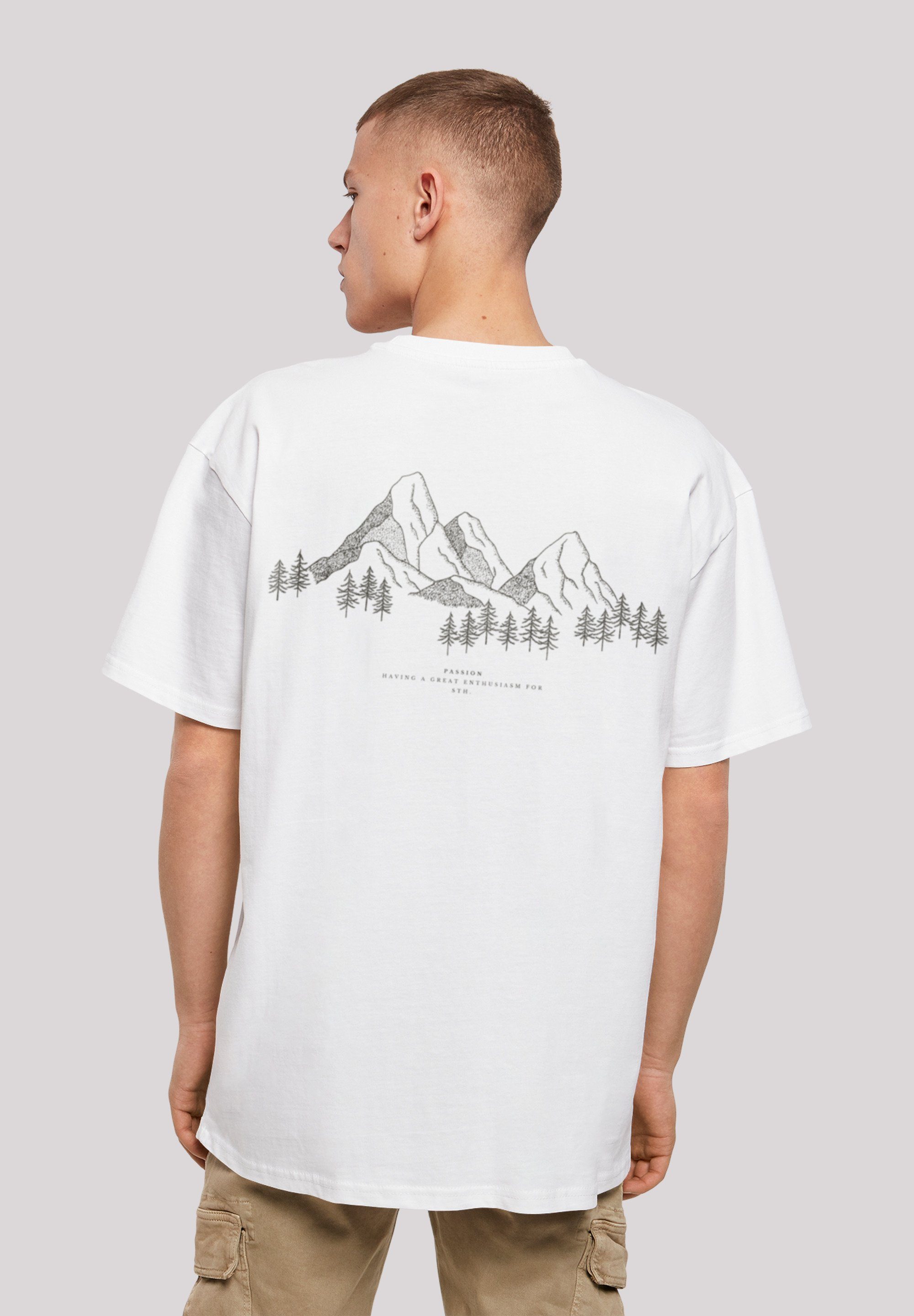 F4NT4STIC T-Shirt Mountain Berge Urlaub Print Schnee weiß Ski Winter