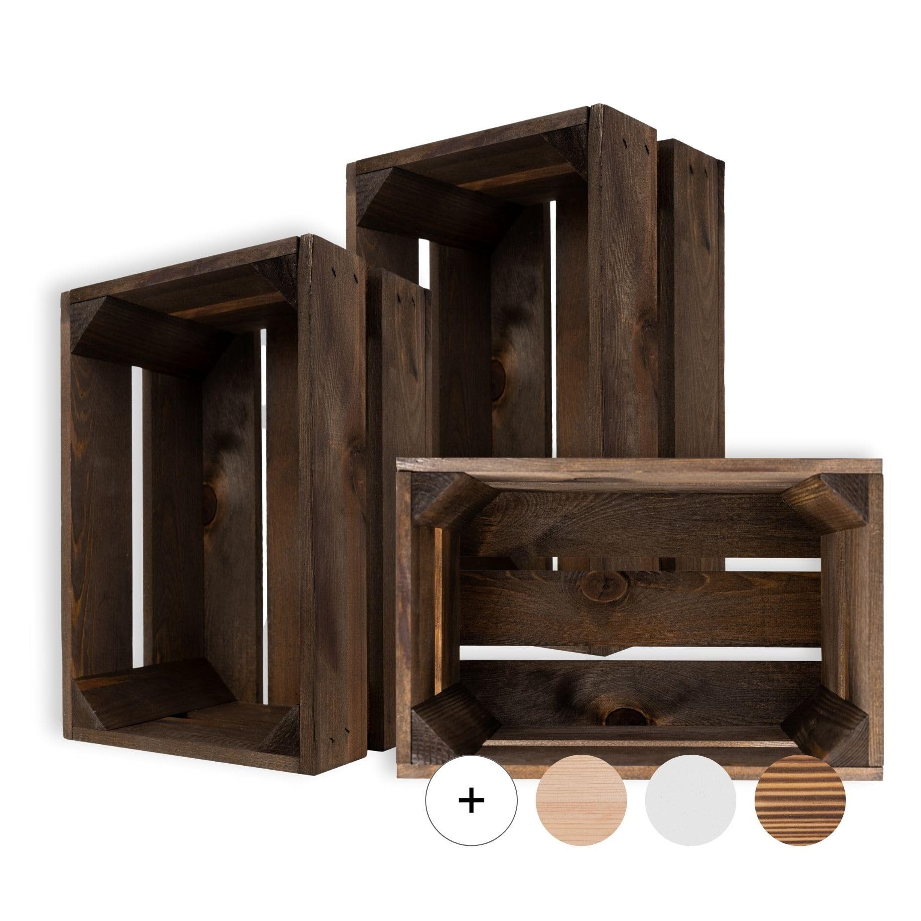 Creative Deco Holzkiste 3x Weinkisten Set günstig online kaufen