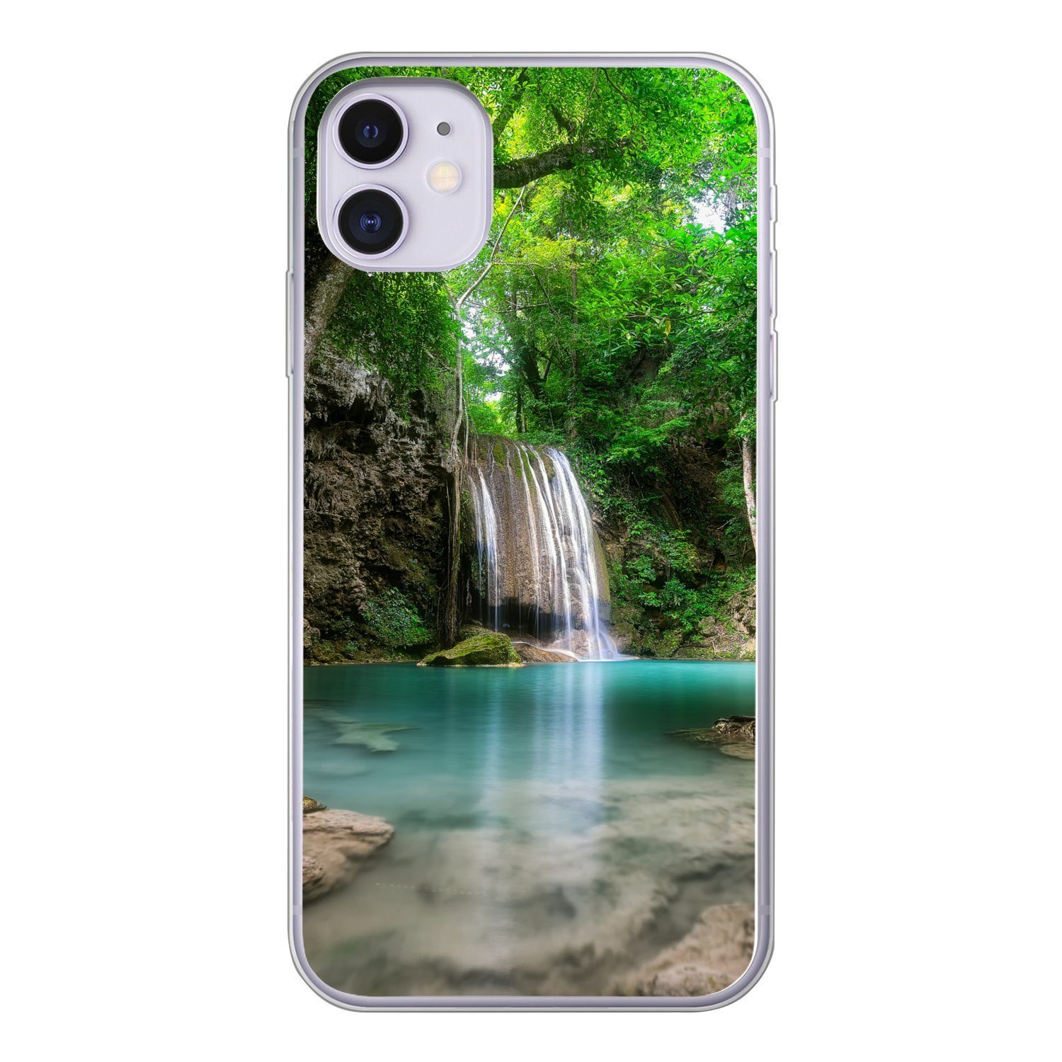Muchowow Handyhülle Dschungel Wasserfall Pflanzen Wasser Natur Handyhülle Apple Iphone 