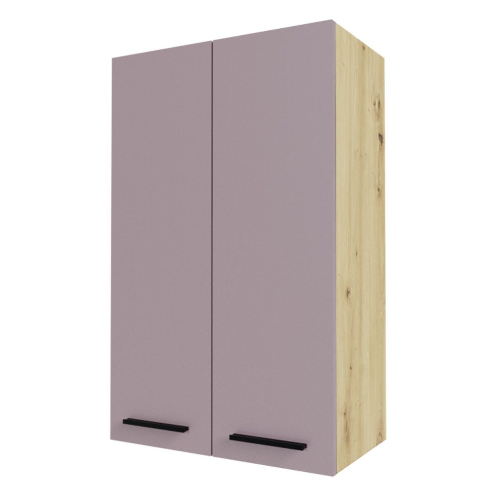 Feldmann-Wohnen Klapphängeschrank Bonn (W4/60, 2-türig, 3 Einlegeböden, 1-St., moderne Optik, MDF Fronten) Eiche Artisan / rosé kupfer matt