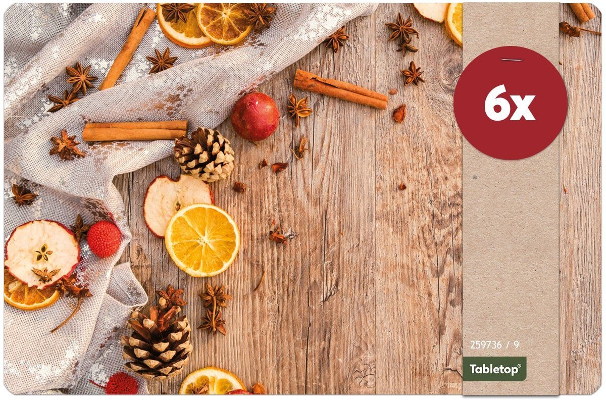 matches21 HOME & HOBBY Platzset Abwaschbare Tischsets 6er Set Weihnachten G günstig online kaufen