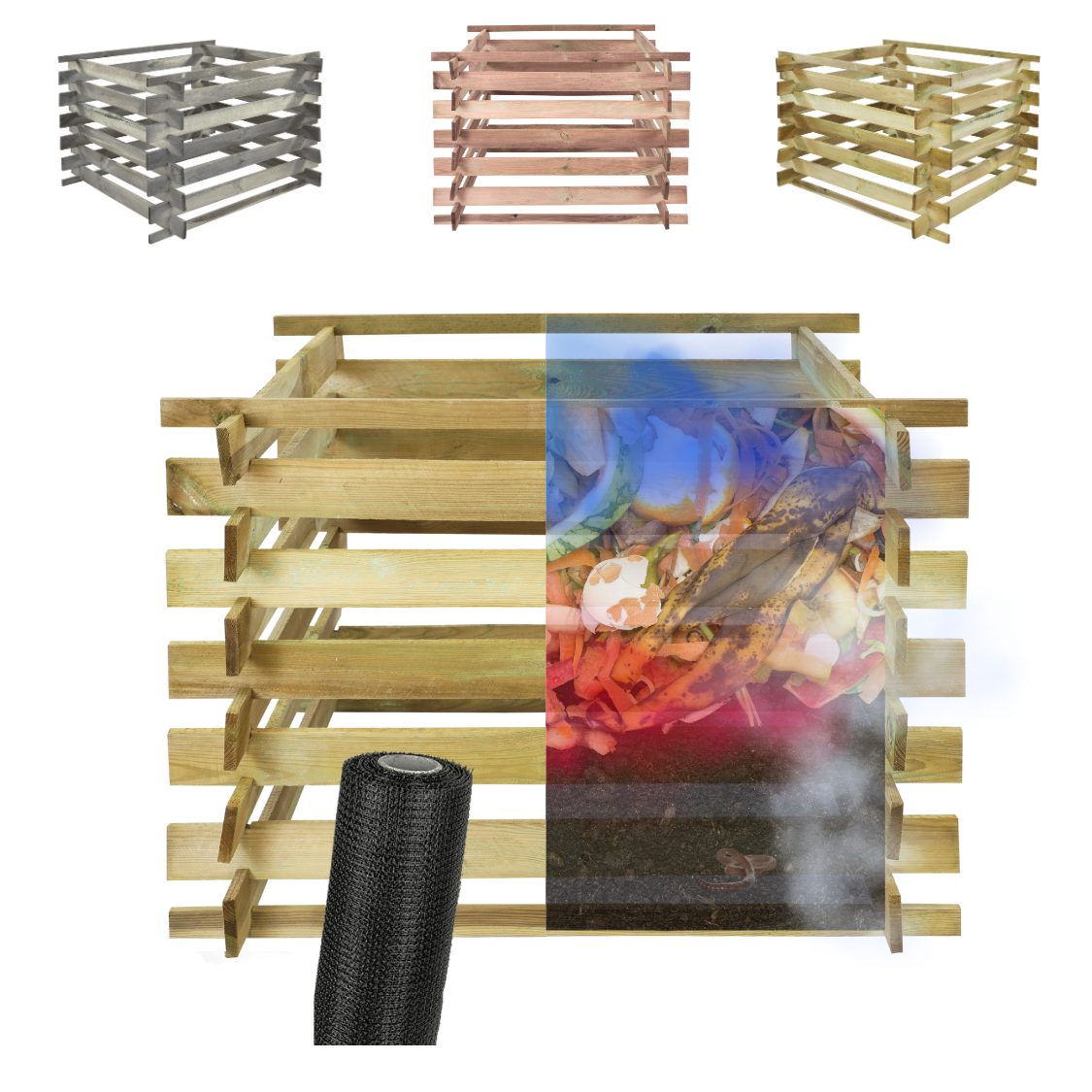 Komposter KMP Holzkomposter 600 l Steckkomposter Gartenkomposter