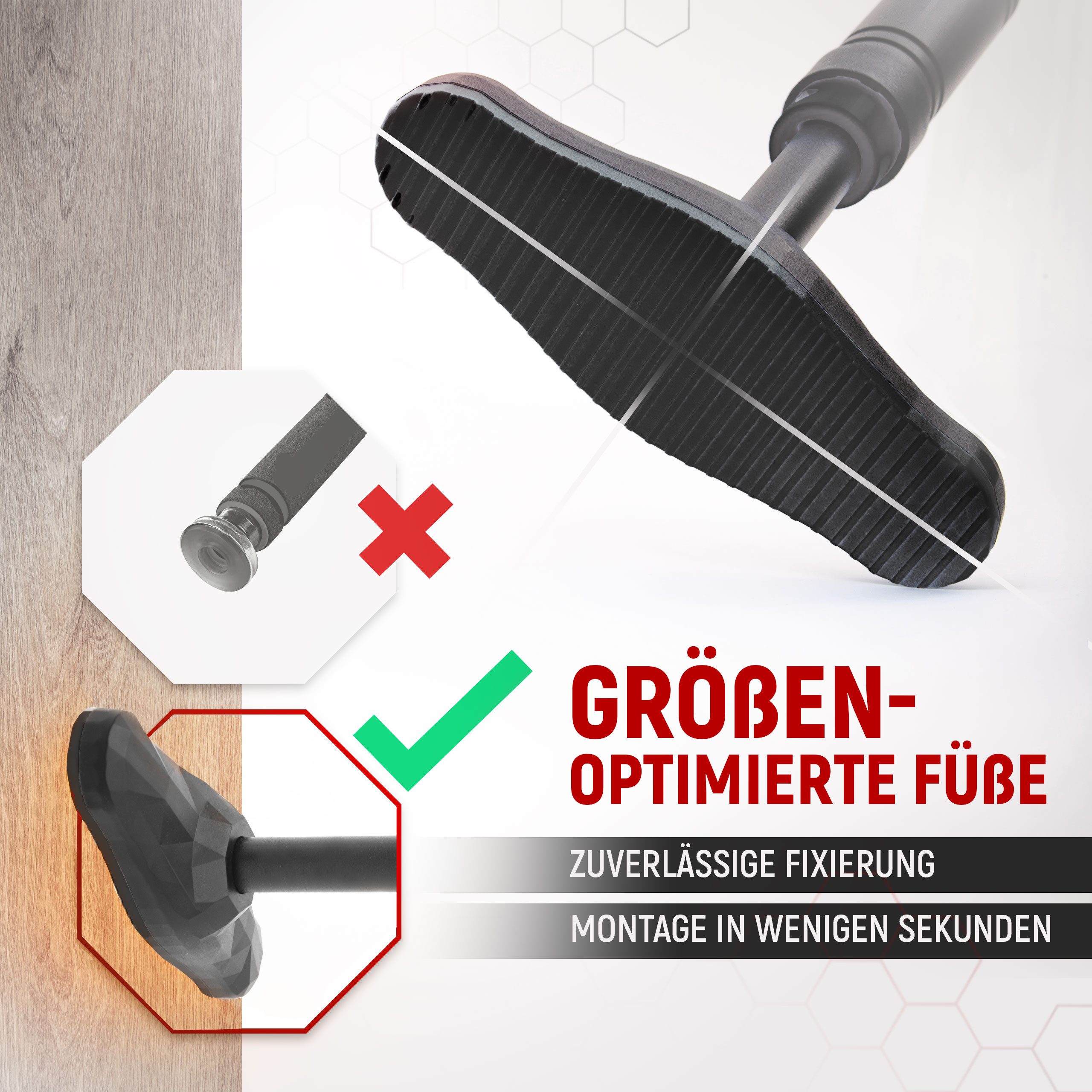 NEOLYMP Klimmzugstange Klimmzug Hilfe - Ohne Schrauben - Klimmzugstange Türrahmen - Pull up (Klimmzugstange im Türrahmen - 2 verschiedene Farben - Home Gym), Schaumstoffgriffe - Bis 300kg - Verstellbar 73-100cm - Klimmzüge