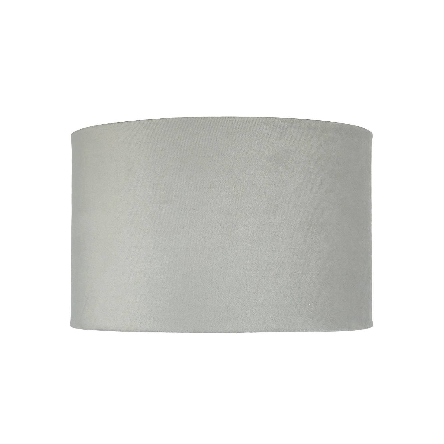 Licht-Erlebnisse Lampenschirm GIRONA, Stoff Lampenschirm Hellgrau Silber rund Ø28 cm E14 E27 für Hängelampe