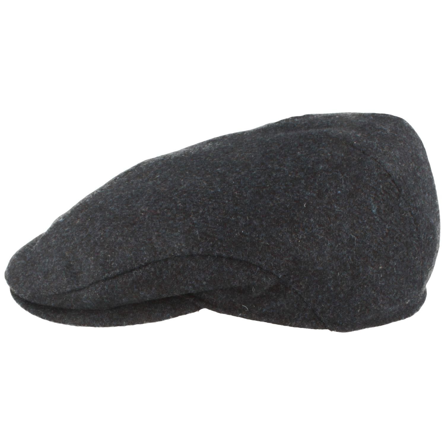 Breiter Schiebermütze Flatcap mit Ohrenklappen aus Wolle 35.13.1.003 blau