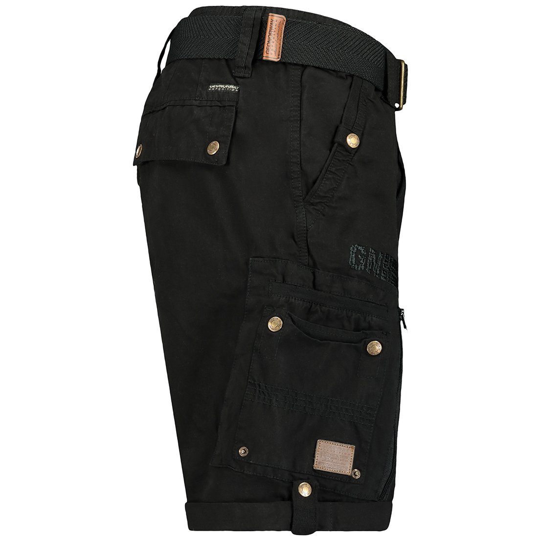 Geo Norway Cargoshorts Geo Norway Herren Shorts PASSPARTOUT (mit abnehmbarem Gürtel) in Unifarbe