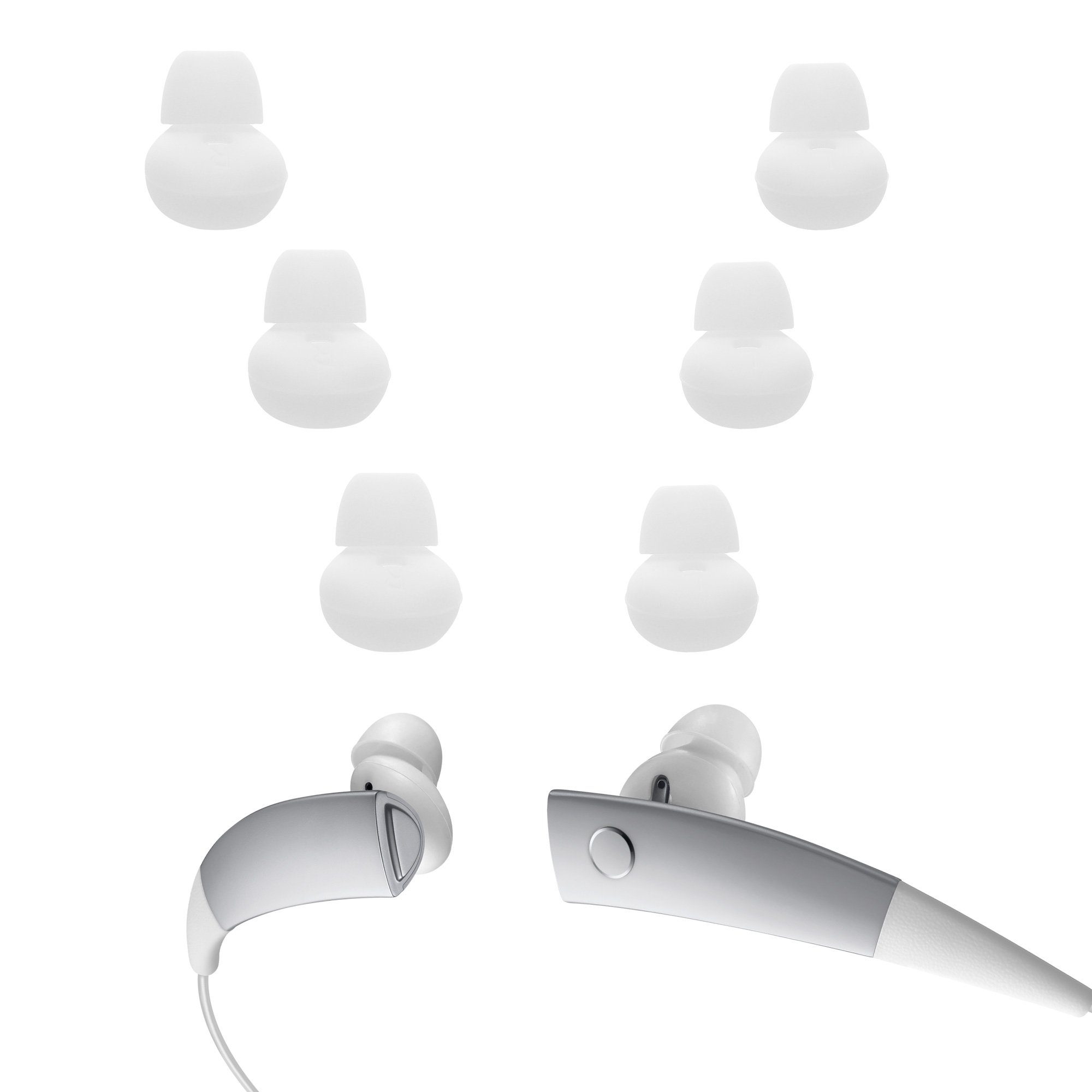 Weiß kwmobile Ohrpolster für Ohrpolster für Polster) Samsung Gear Headphones Kopfhörer Ersatz Circle 6x Ersatzpolster In-Ear - (Silikon SM-R130