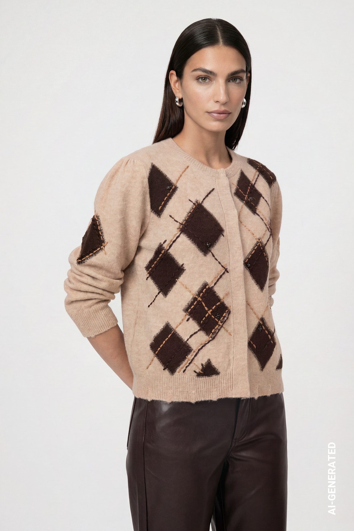 Monari Strickjacke Jacke Strickjacke Raute Regular fit mit Rautenmuster