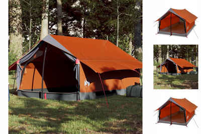 vidaXL Vorzelt Campingzelt 2 Personen Grau Orange 193x122x96 cm 185T Taft