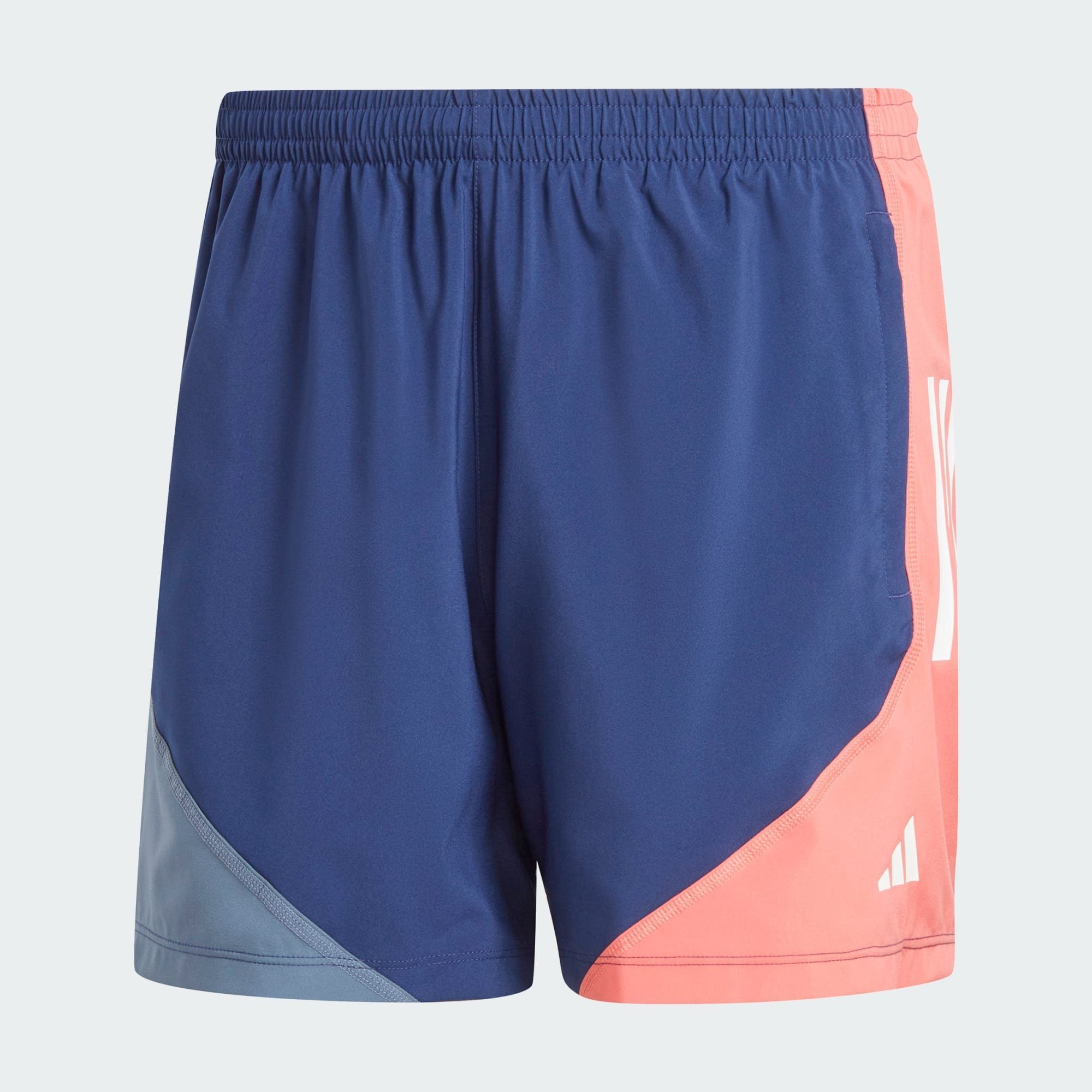 OWN adidas RUN / Ink Blue Preloved Performance Laufshorts COLORBLOCK Preloved / Dark Scarlet THE SHORTS