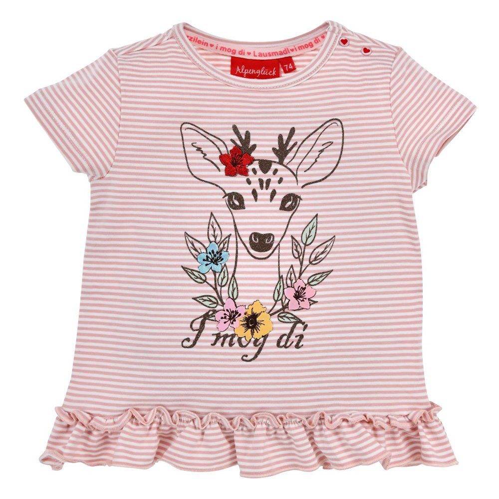 BONDI Trachtenbluse BONDI Baby Mädchen T-Shirt 'Rehkitz' 86752, Rosa