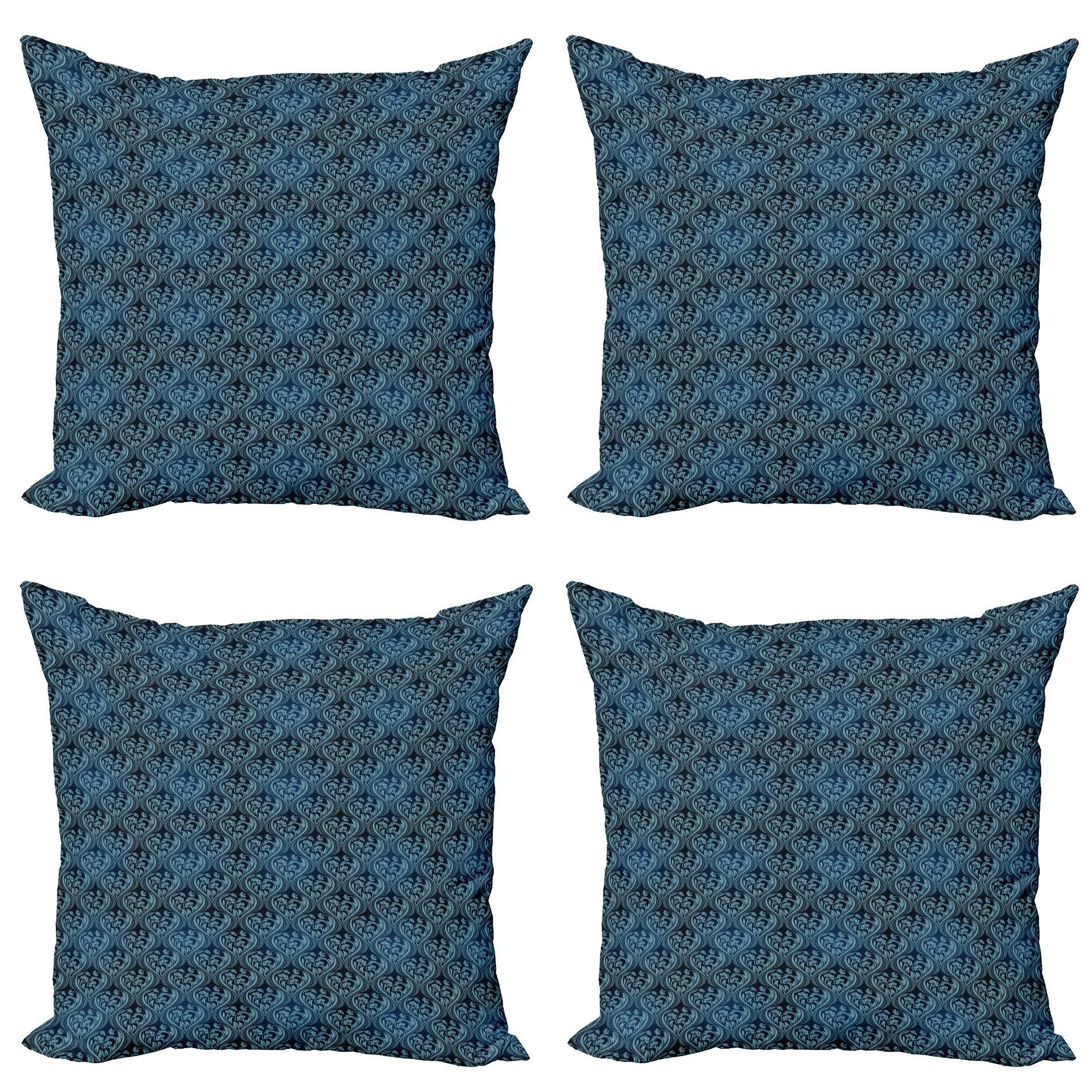 Kissenbezüge Modern Blaue viktorianisch Doppelseitiger (4 Flourish Stück), Digitaldruck, aufwändige Accent Abakuhaus
