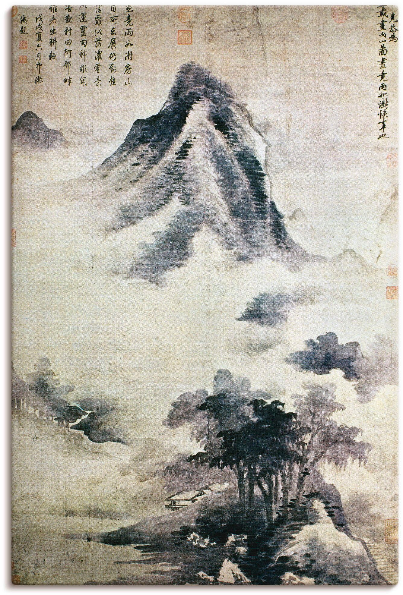 Artland Leinwandbild Landschaft nach dem Regen, 13.-14.JH, Berge (1 St), auf Keilrahmen gespannt