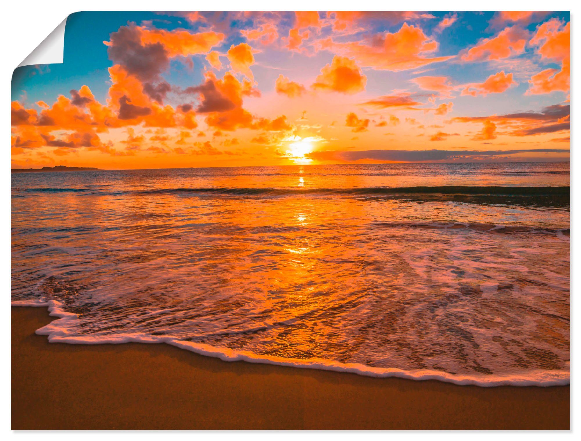 Artland Wandbild Sonnenuntergang am Strand, Sonnenaufgang & -untergang (1 St), als Leinwandbild, Wandaufkleber oder Poster in versch. Größen