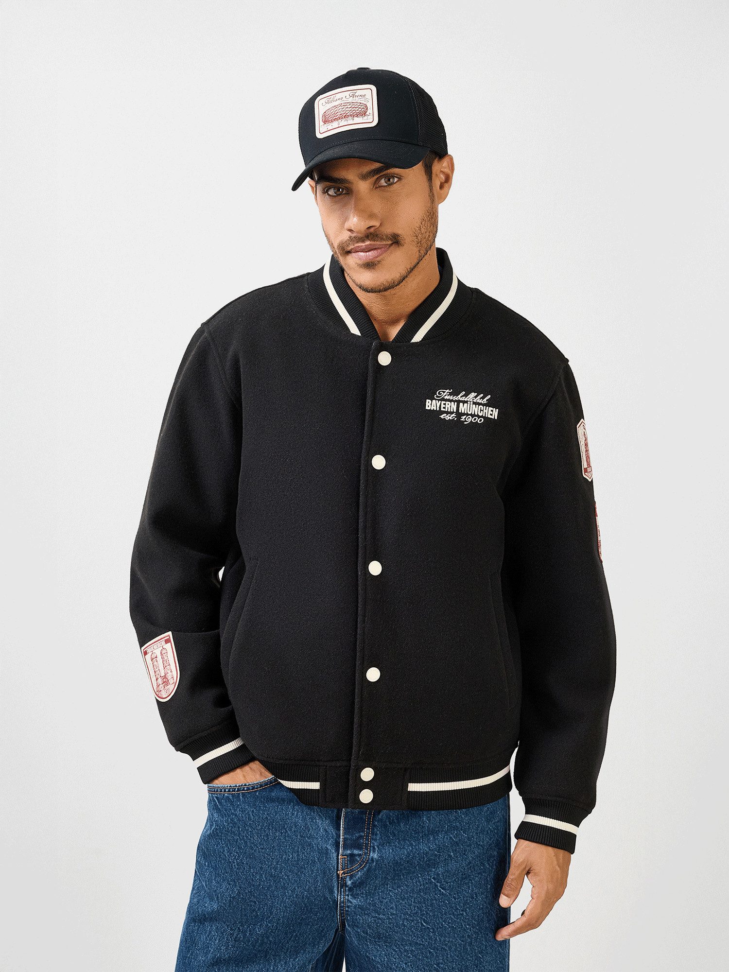 FC Bayern München Windbreaker FC Bayern München, Bomberjacke München, Herren, Schwarz
