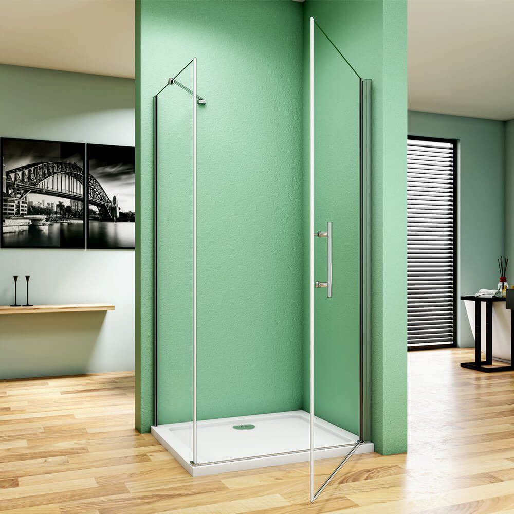 duschspa Eckdusche 185cm ESG Nano Glas Eckeinstieg Duschkabine Drehtür + Se günstig online kaufen