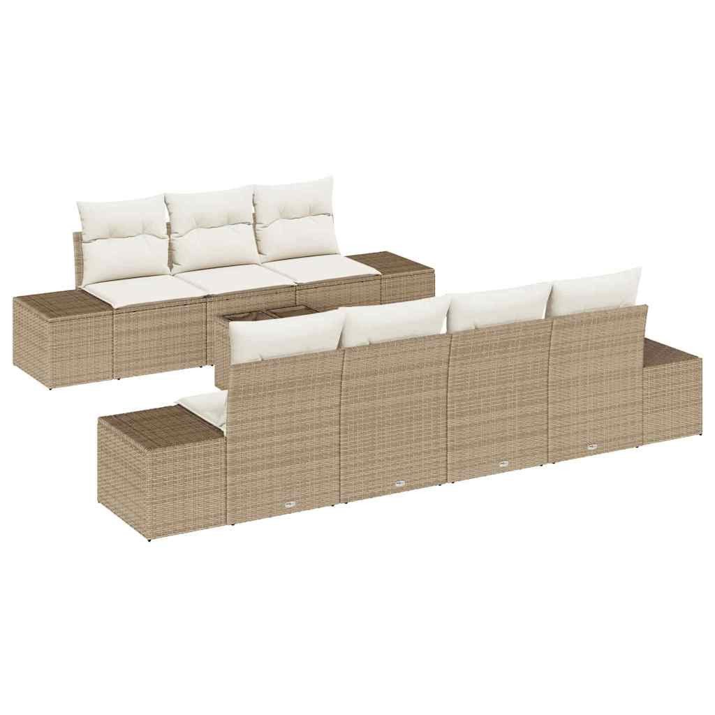 vidaXL Loungesofa Garten-Sofa-Set 8 pcs Beige und Creme 55 x 55 x 37 cm, 8 Teile