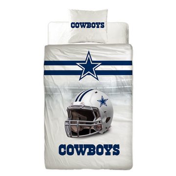 Wendebettwäsche NFL American Football Bettwäsche Dallas Cowboys Linon / Renforcé, BERONAGE, 100% Baumwolle, 2 teilig, 135x200 + 80x80 cm