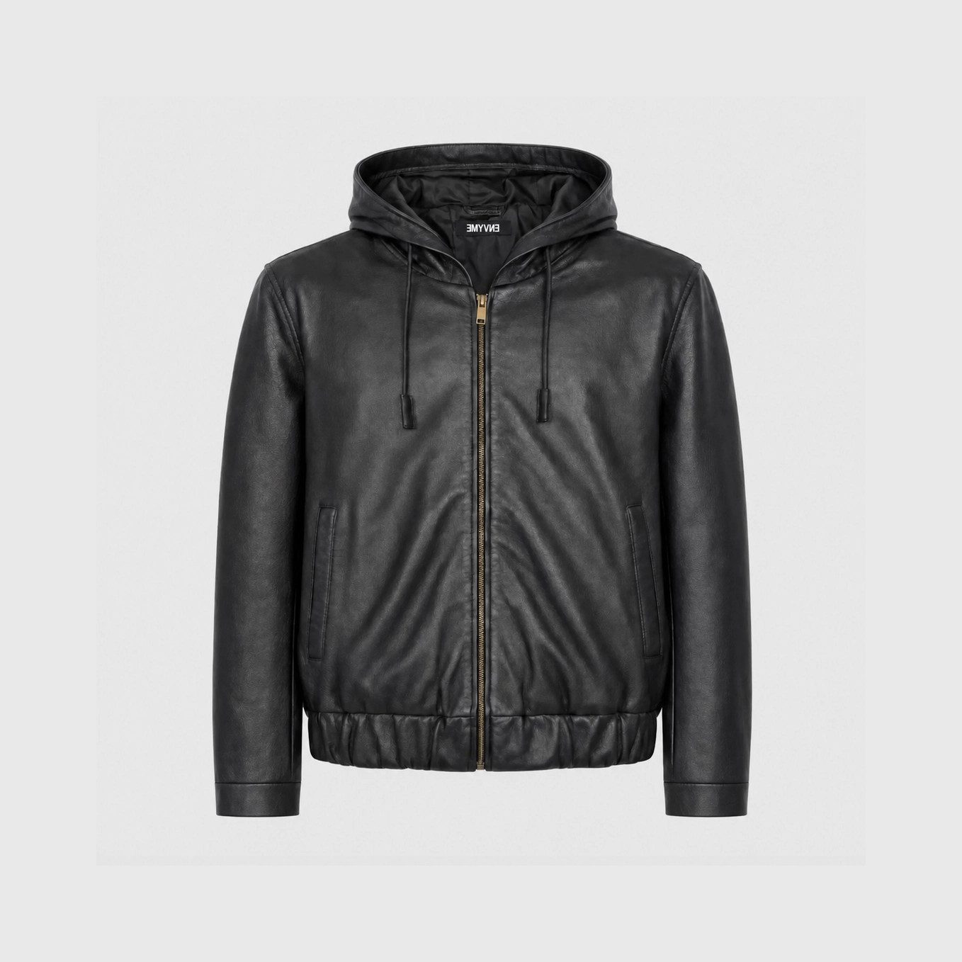 ENVYME Lederjacke Kapuze Echtleder 100% Lammleder Herren