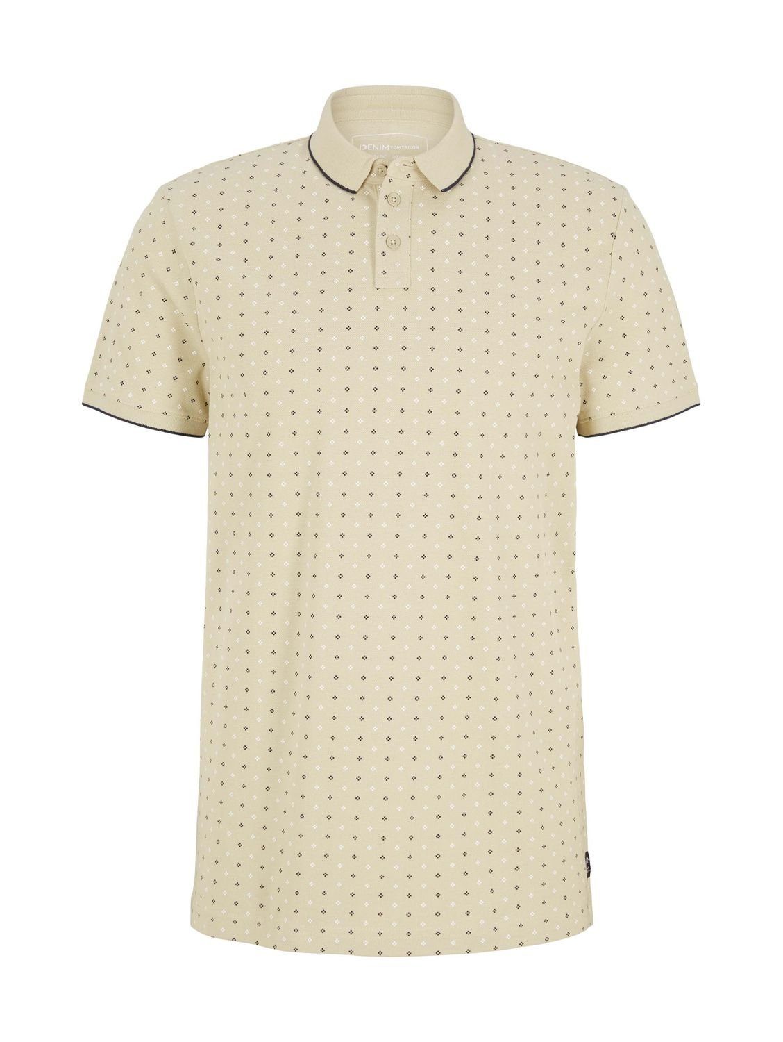 TOM TAILOR Denim Poloshirt DOT (1-tlg) mit Punktmuster Laurel Green regular 29392