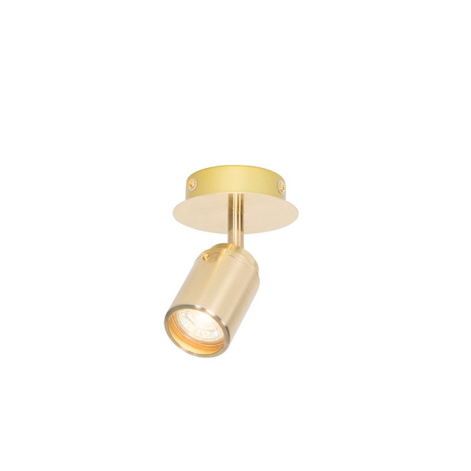 Qazqa LED Aufbaustrahler Ducha, ohne Leuchtmittel, Warmweiß, QAZQA Aufbau­spot, gu10, Gold, Stahl, Modern