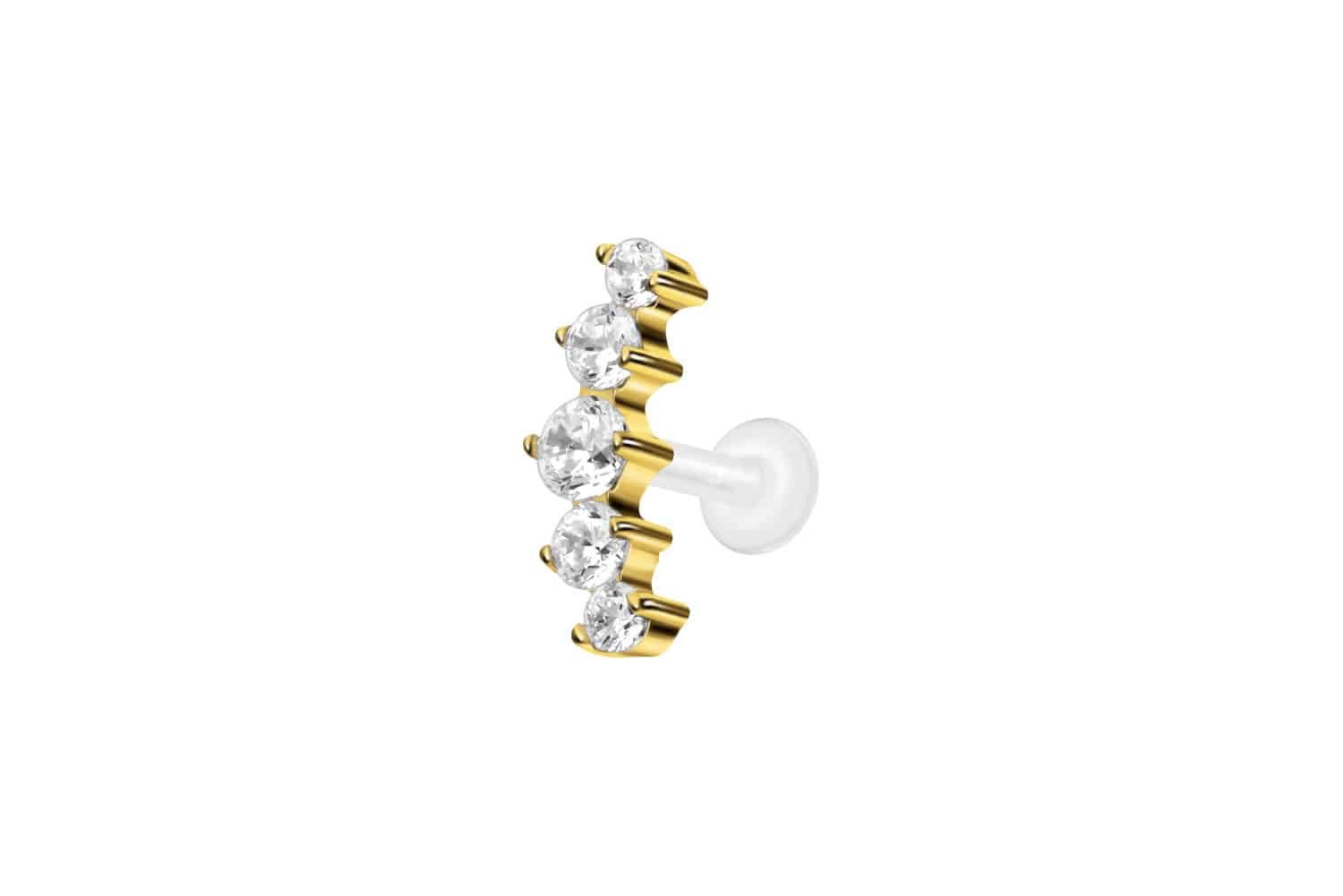 PIERCINGLINE Piercing-Set PTFE Labret mit Innengewinde + Titan-Aufsatz 5 EI günstig online kaufen