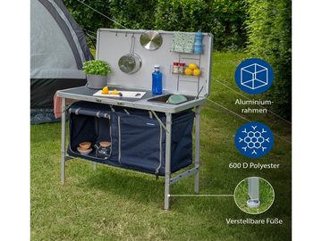 Campart Spülenschrank mobile Küchenbox mit Spüle Outdoor Küchenschrank faltbar Camper Küche