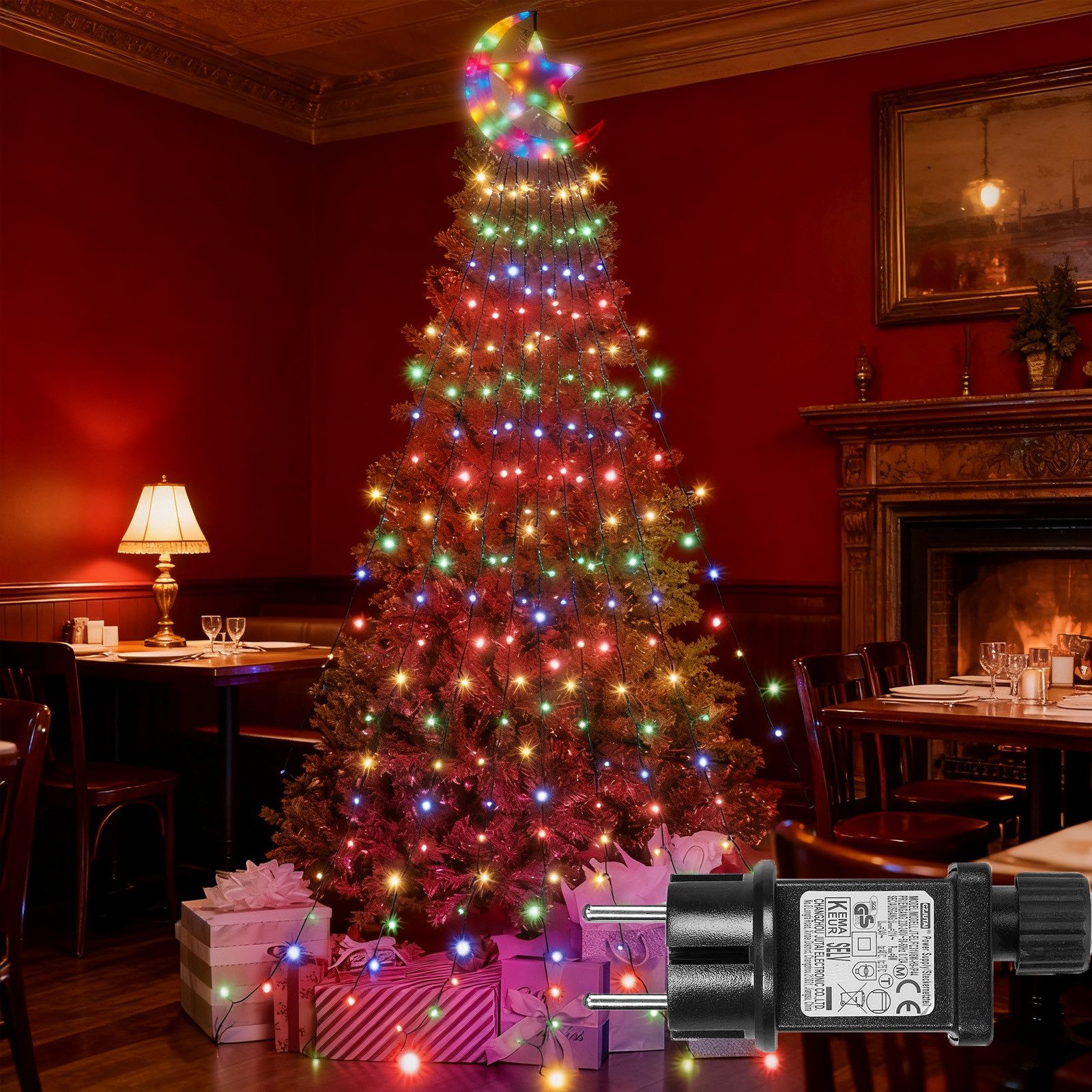 MUPOO LED-Lichterkette LED Lichterkette 350 LEDs Weihnachtsbeleuchtung Aussen, 8 Modi,Timer und Speicherfunktion, 31V Energiesparen