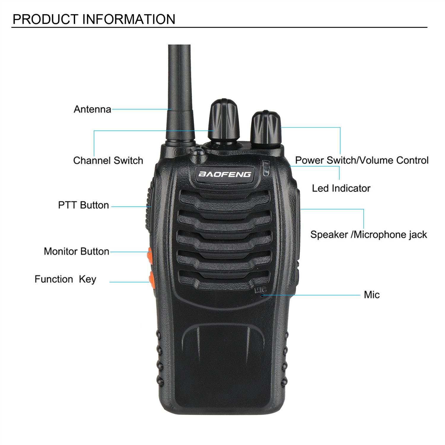 autolock Walkie Talkie BF-88E Walkie Talkies - 2er Pack, (2-St)