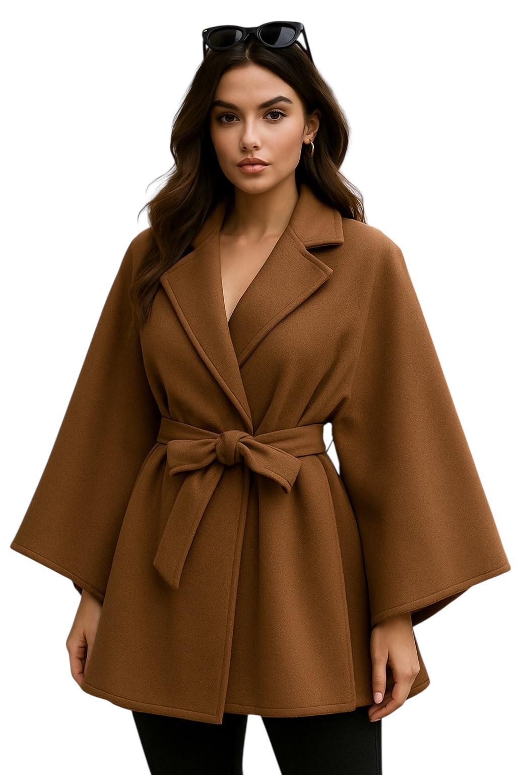 Worldclassca Poncho Worldclassca Mantel mit Gürtel Poncho Jacke Elegant Umh günstig online kaufen