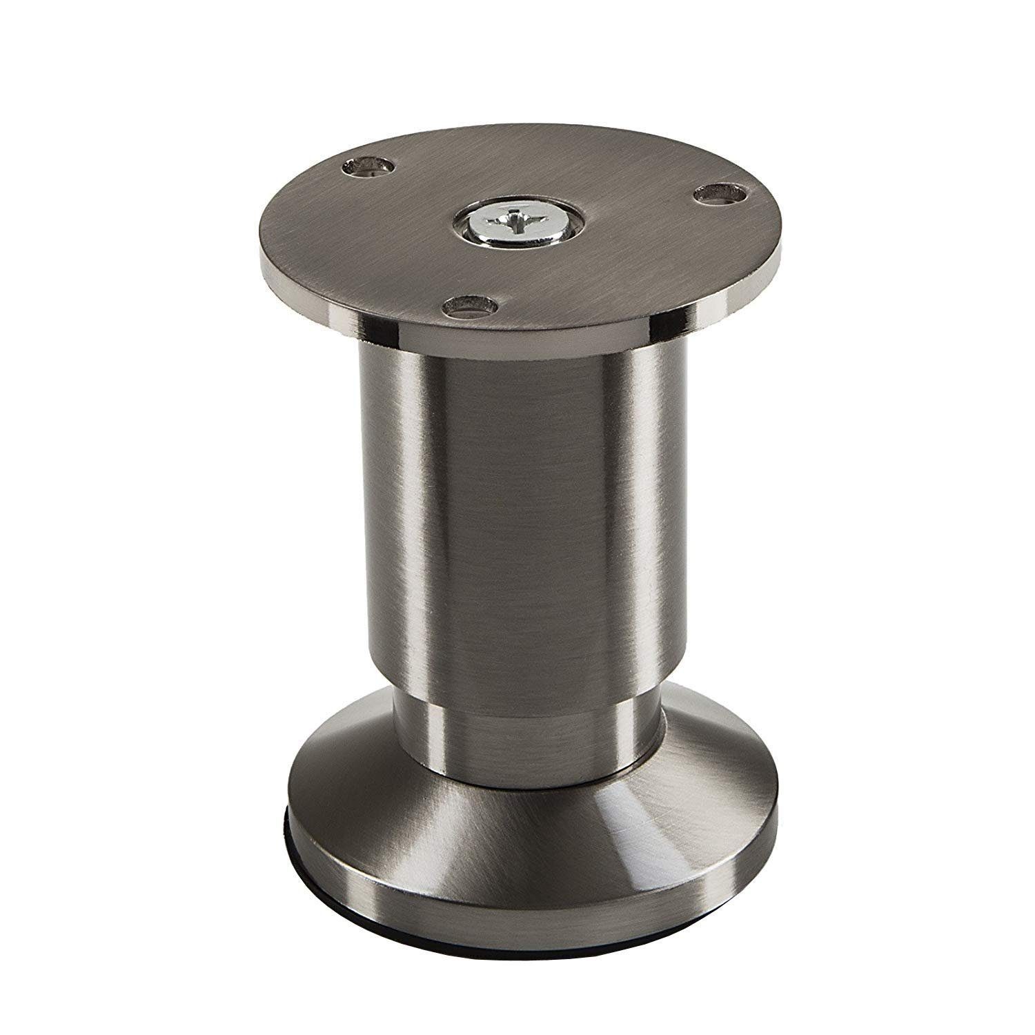 SO-TECH® Möbelfuß ALPHA, belastbar bis 250 kg, höhenverstellbar bis 15 mm, (1-St), Höhe 80 mm, Aluminium, Edelstahloptik gebürstet