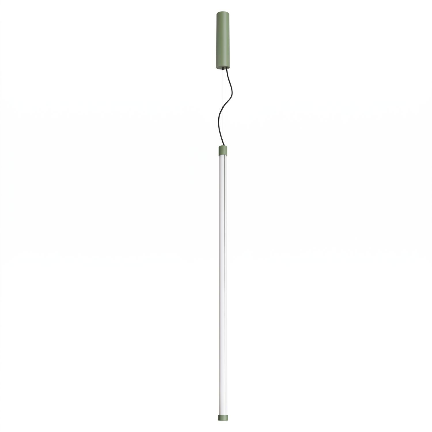 Licht-Erlebnisse Pendelleuchte ORSAY, LED fest integriert, Neutralweiß, LED Dimmer Metall H: max. 200 cm D: 3 cm rund Salbei 4000 K 3140 lm