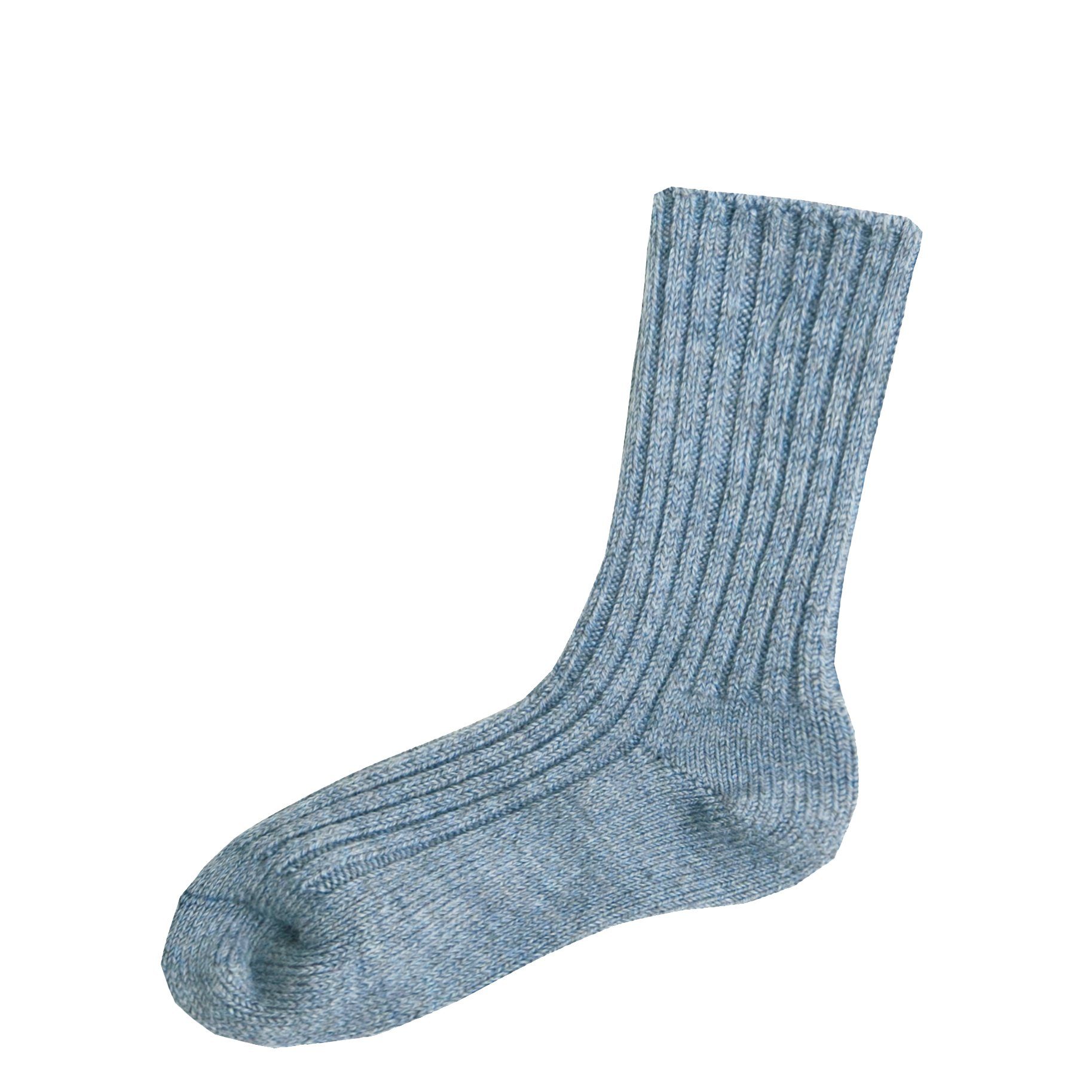 Joha Socken Woll-Socken Merinowolle blue melange