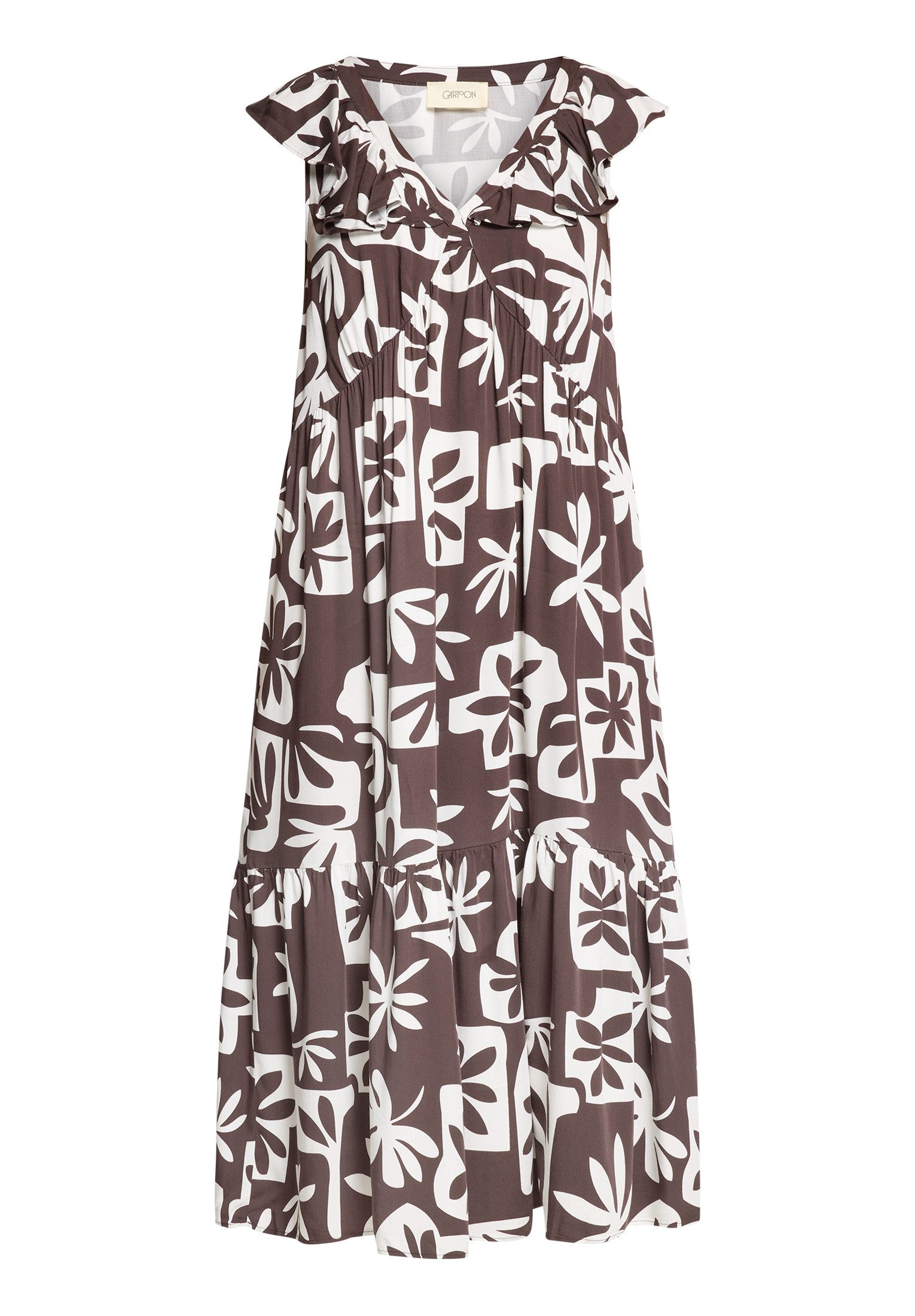 Cartoon Druckkleid Damen mit Flügelärmeln