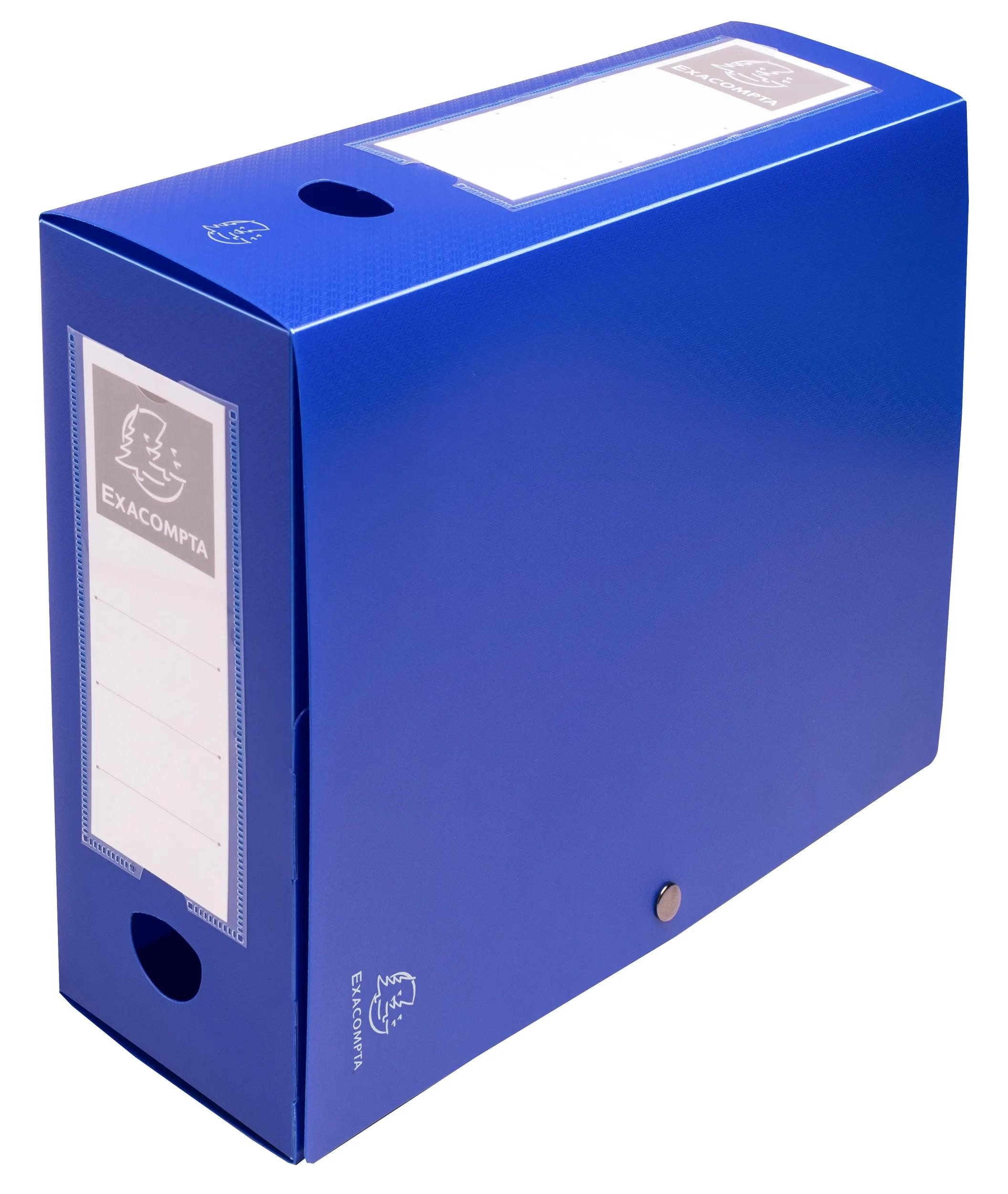 Archivcontainer 10x Archivbox + Knopf, PP 700µ, Rücken 100mm, A4, Blau, 59932E