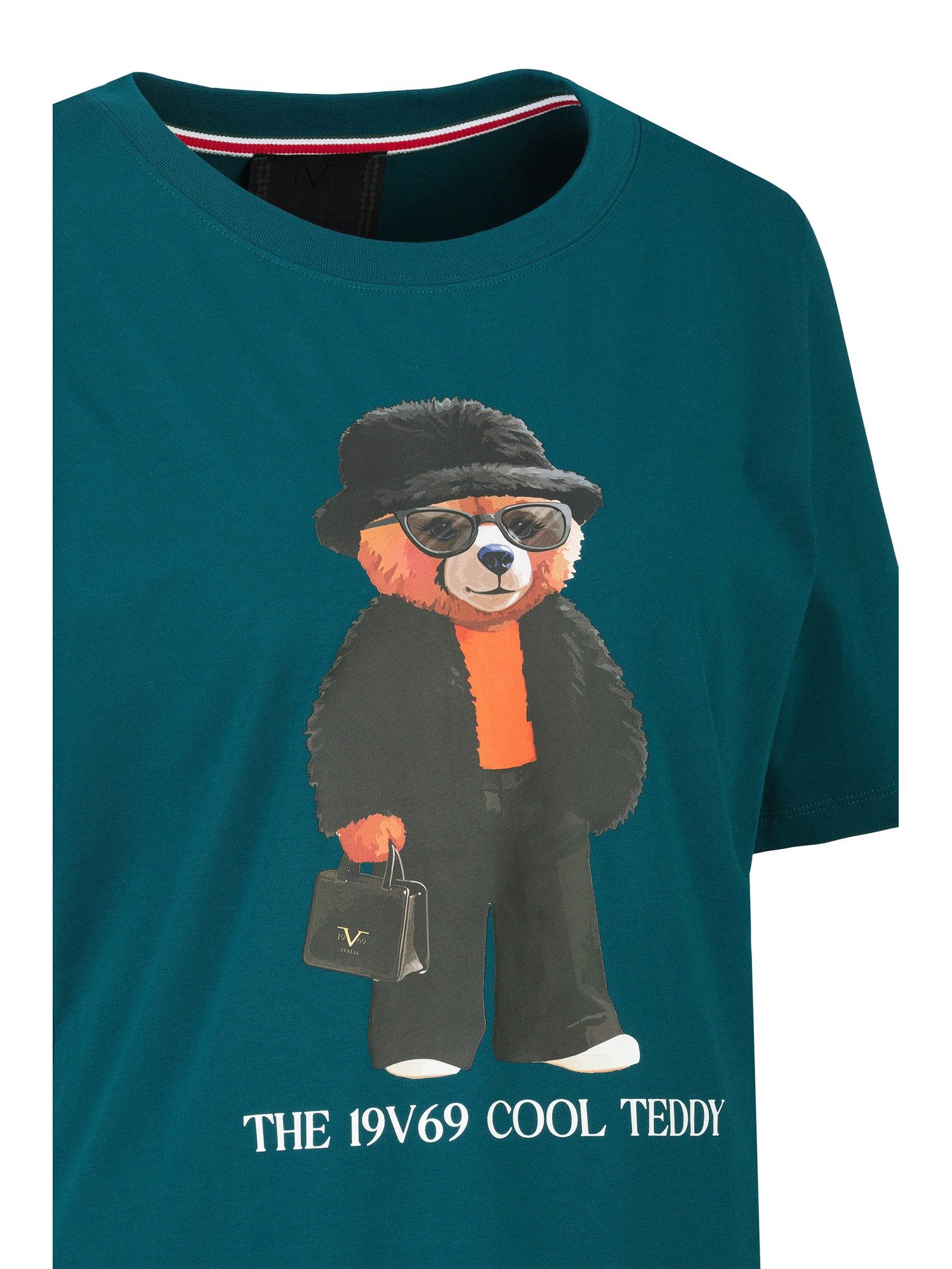 19V69 ITALIA T-Shirt Bellara Cool Teddy Damen Baumwollmix, Oversize mit Rundhals
