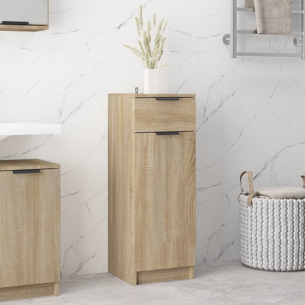 vidaXL Mehrzweckschrank NA Badezimmerschrank Schrank Nischenschrank Sonoma Eiche 32x34x90 cm S