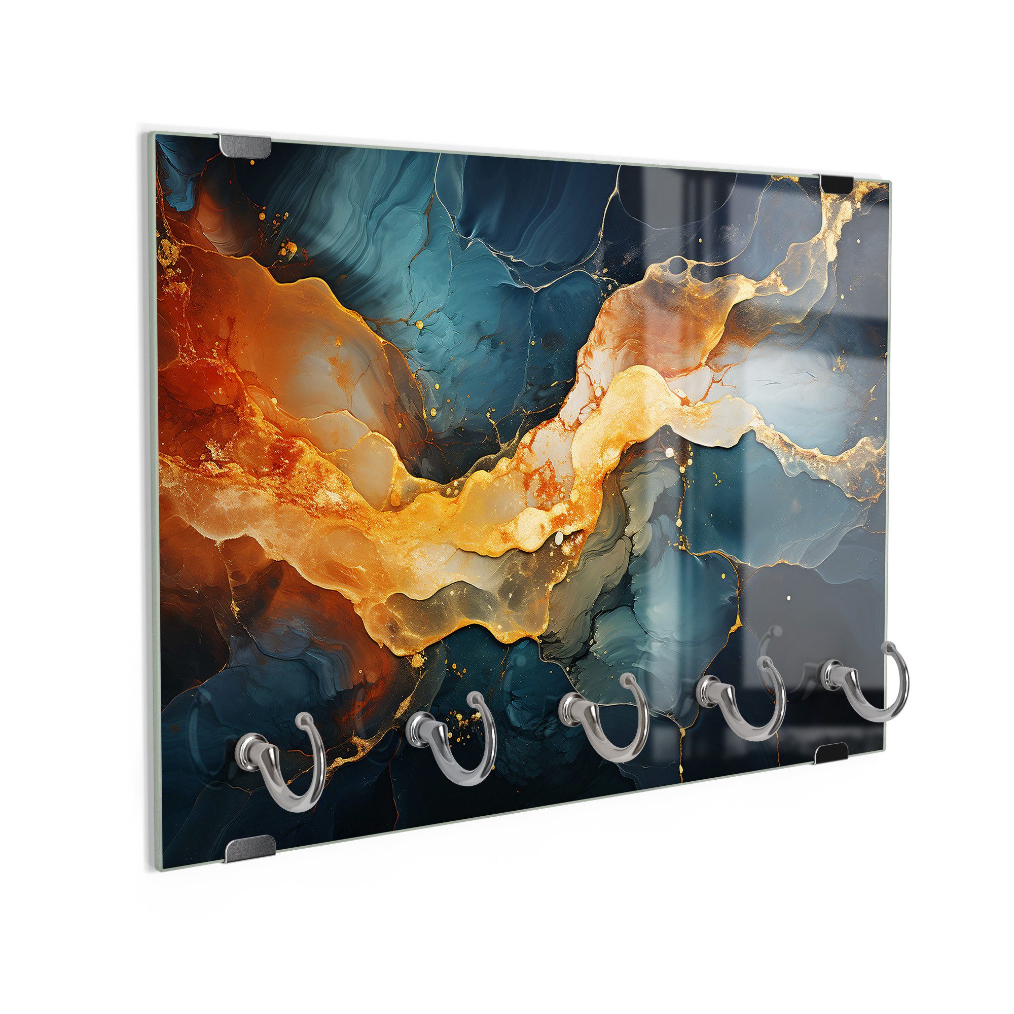DEQORI Schlüsselbrett 'Magmatischer Glanz', (1 St), Schlüsselhalter Schlüssel Haken Schlüsselboard modern Schlüsselleiste
