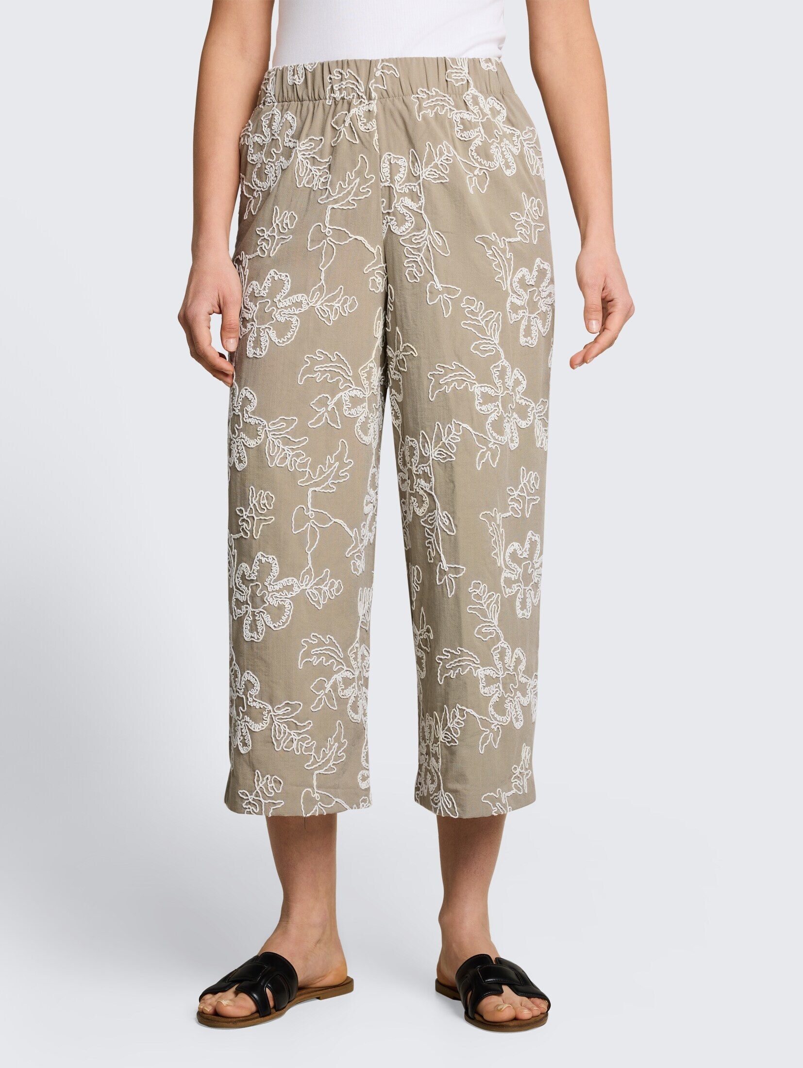 TOM TAILOR 7/8-Hose Hosen & Chino Culotte Hose mit Blumen-Stickerei