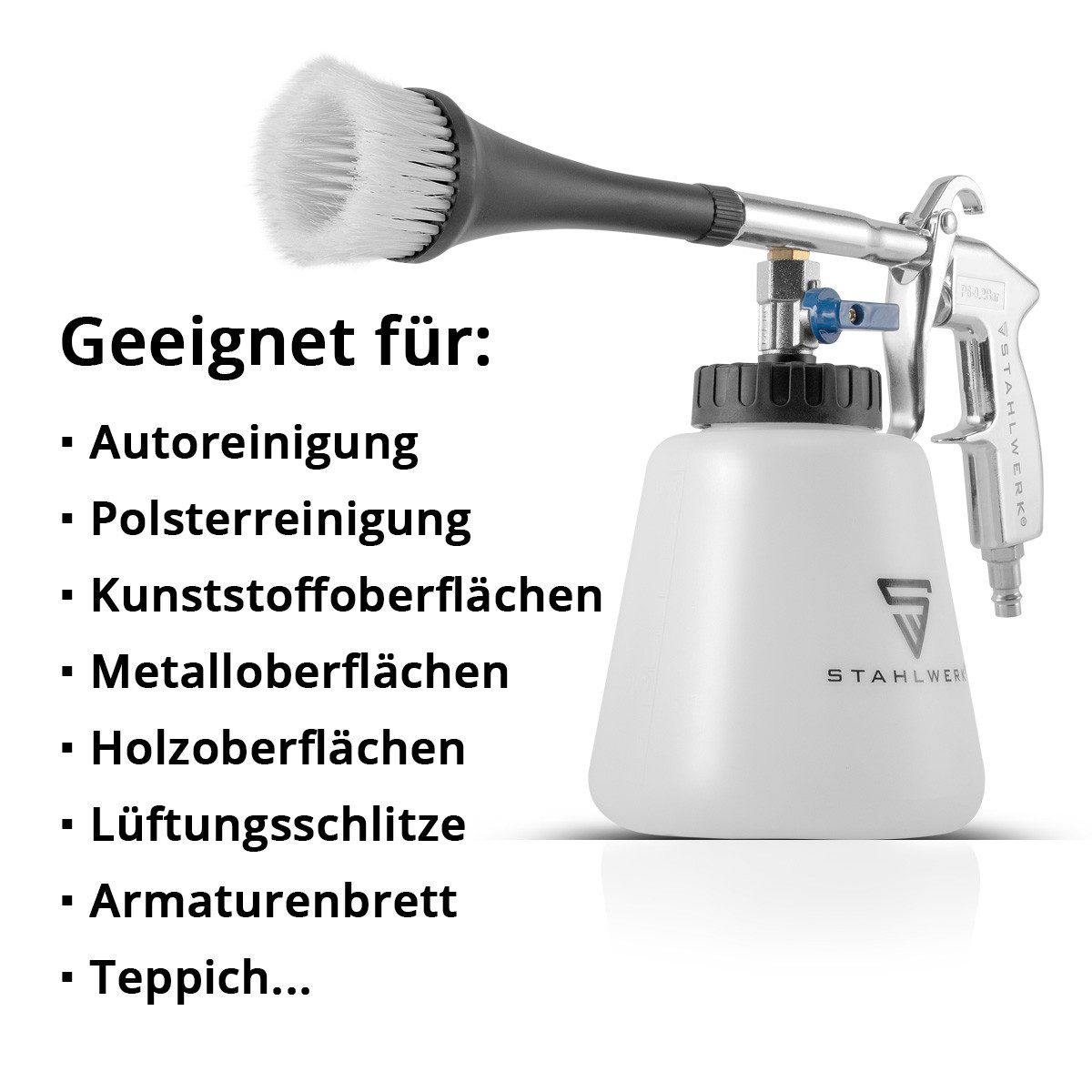 STAHLWERK Druckluftwerkzeug 2 x Druckluft-Reinigungspistole RP-90 ST Tornado-Effekt, (Paket, 3-tlg., Set), zum effektiven Reinigen von verschmutzen Oberflächen