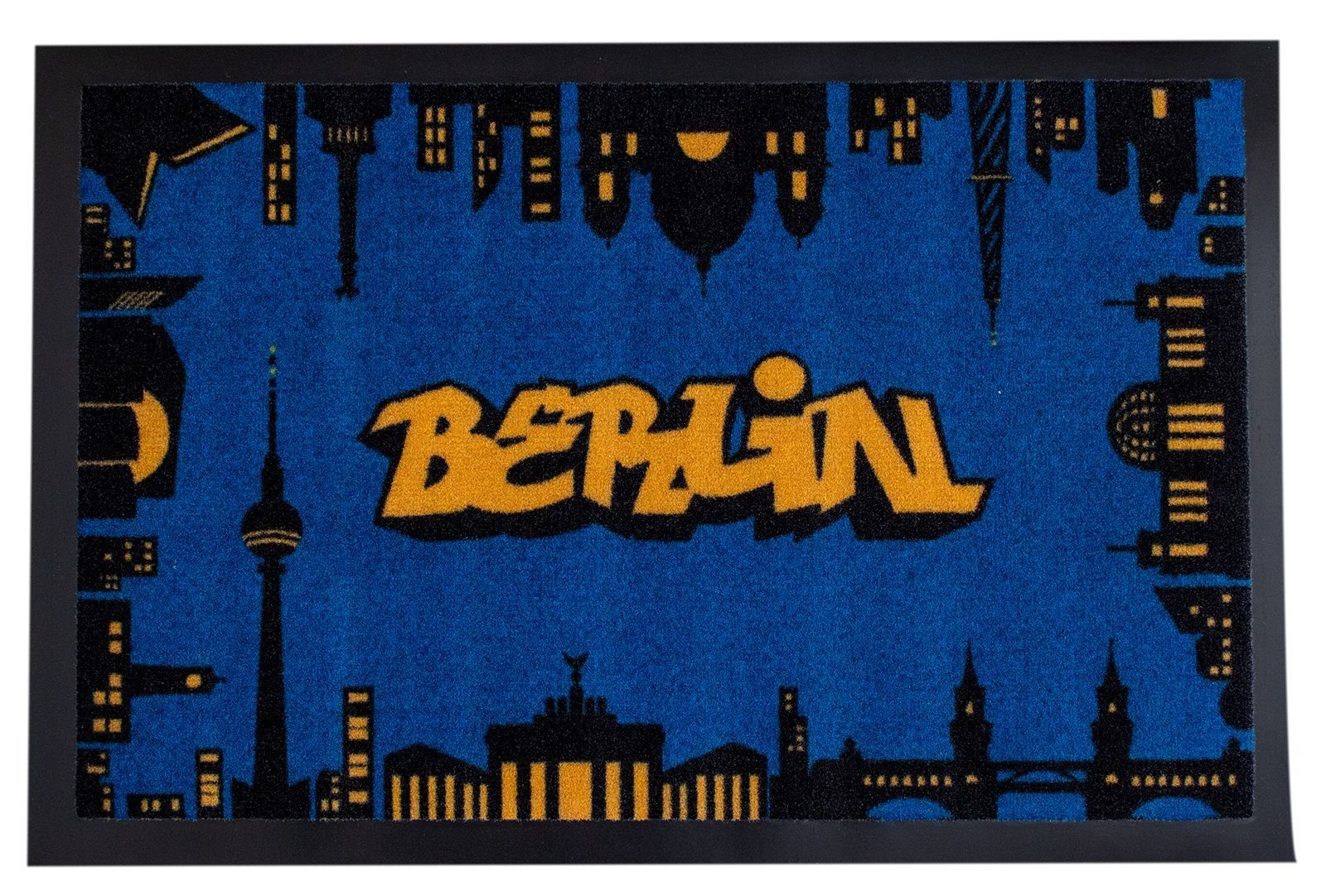 Fußmatte Berlin bei Nacht 60 x 40 cm, Mr. Ghorbani, Rechteckig, Höhe: 3 mm