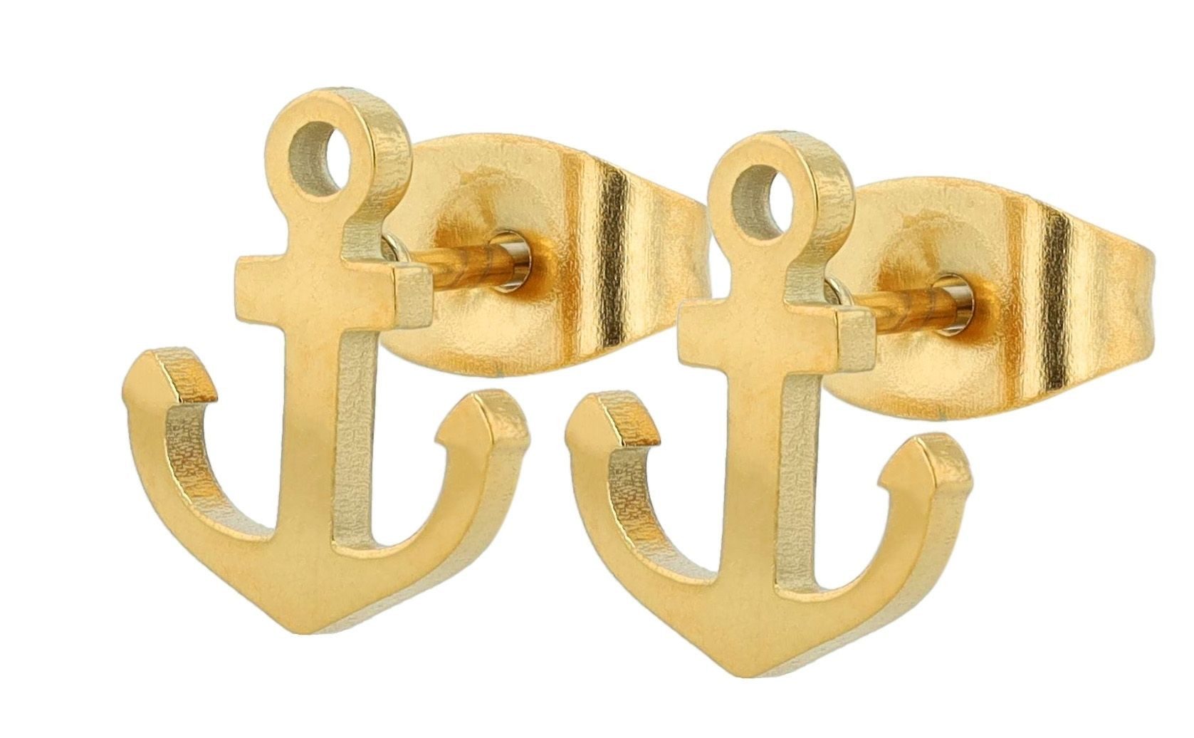AKZENT Ohrring-Set Anker Ohrstecker aus Edelstahl Damen Herren Ohrringe