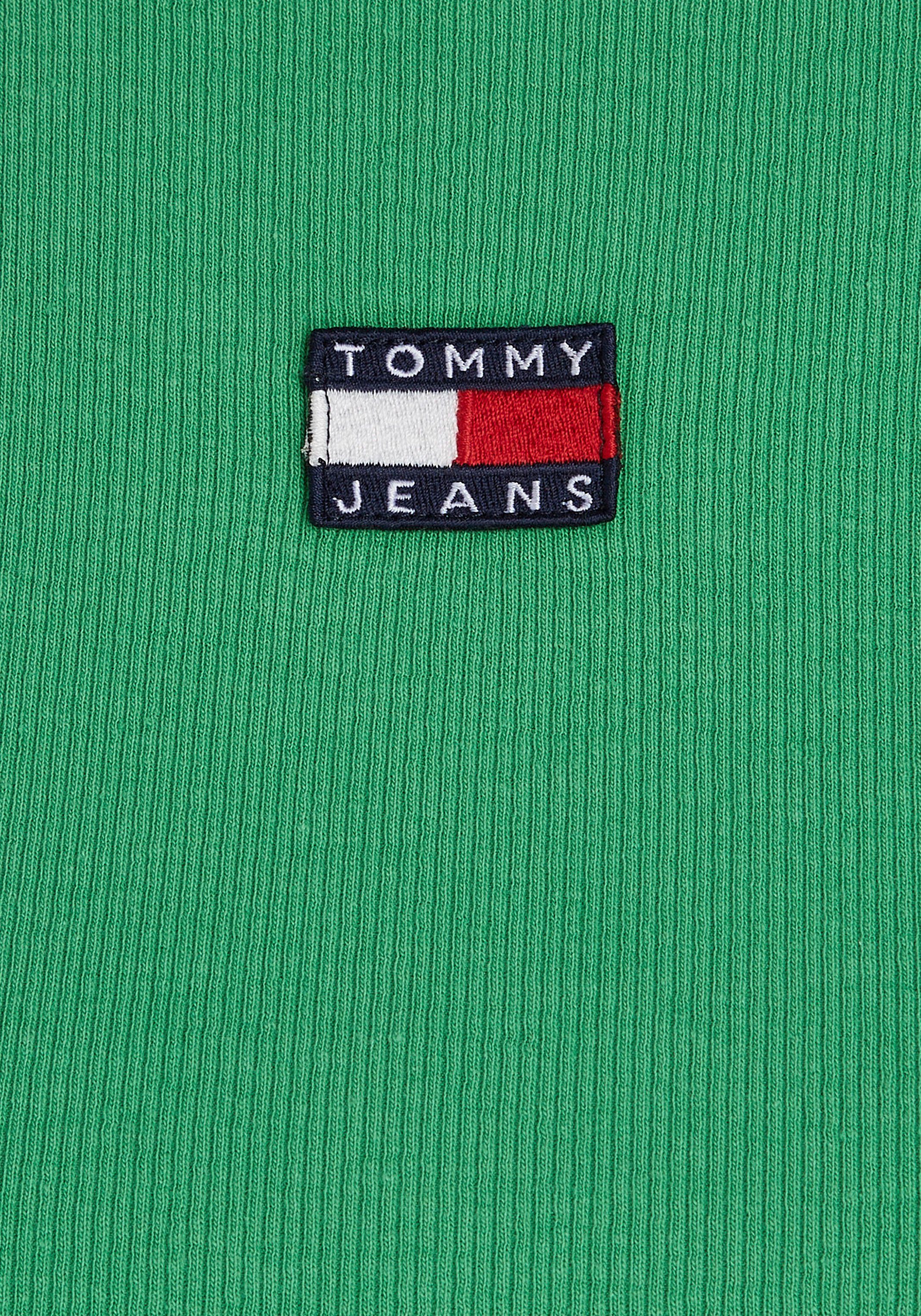 XS mit RIB BBY Jeans Logo-Badge T-Shirt Tommy BADGE TJW Coastal-Green