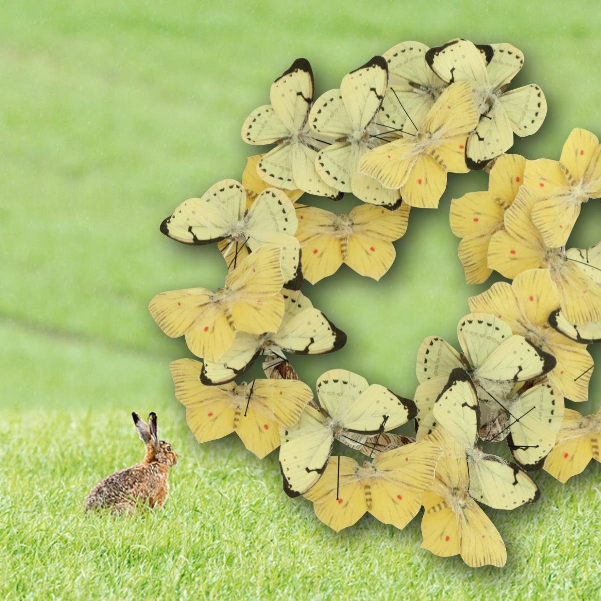 440s Kranz 440s cm Schmetterlinge D ca. 23 hell-gelb, im Dekokranz