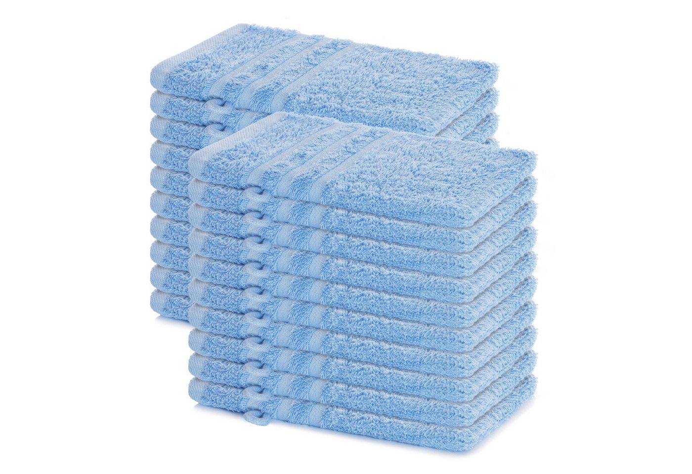 Lavea Waschhandschuh 20er Set Waschhandschuhe, 15 x 21 cm, Elena-Frottierserie, Waschlappen, (20-St), 500 g/m² Frottier, weich & saugstark, pflegeleicht