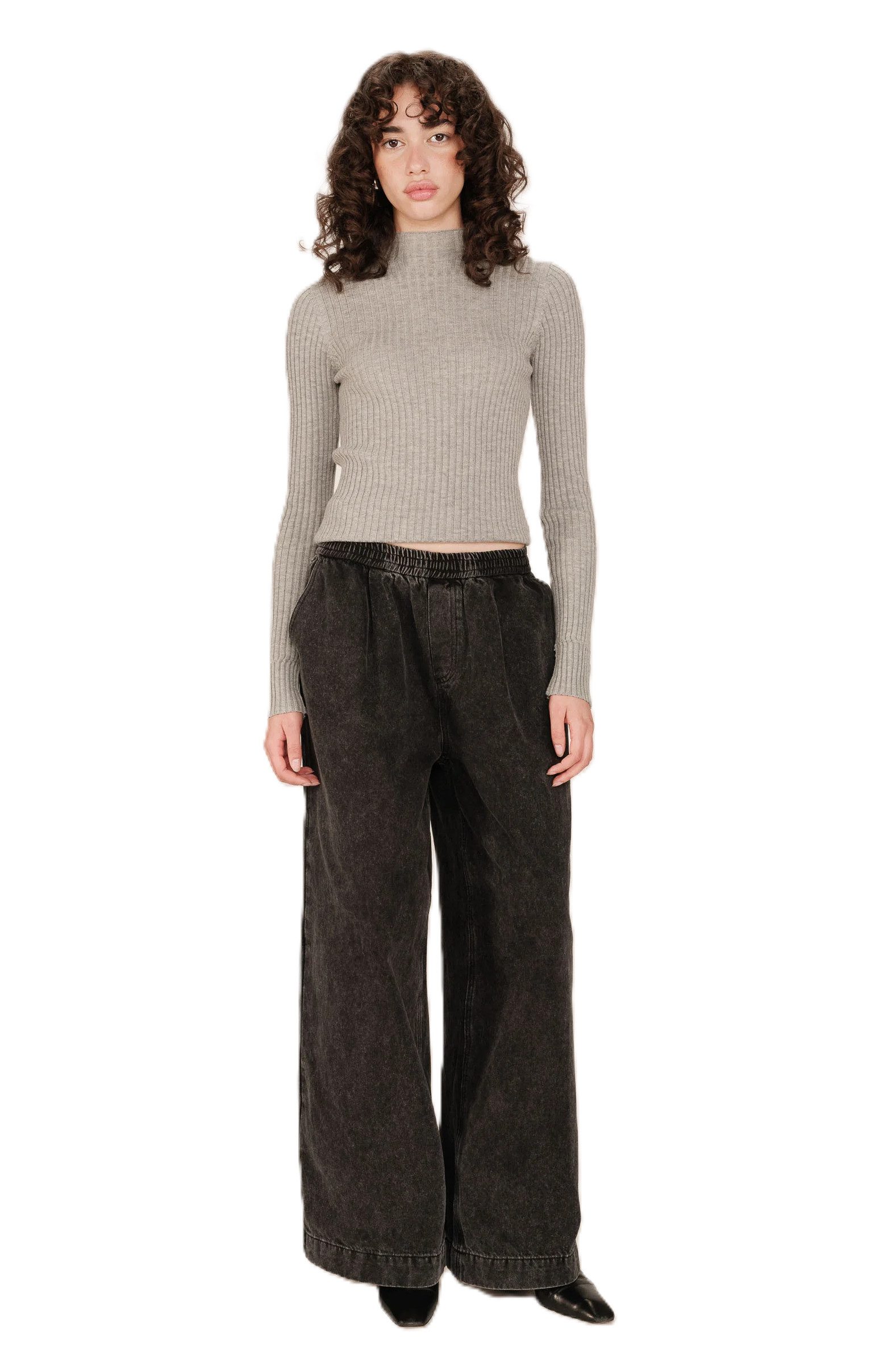 Grace & Mila Weite Jeans Baggy Jeans SACHA ? Wide Leg Jeans aus Baumwolle